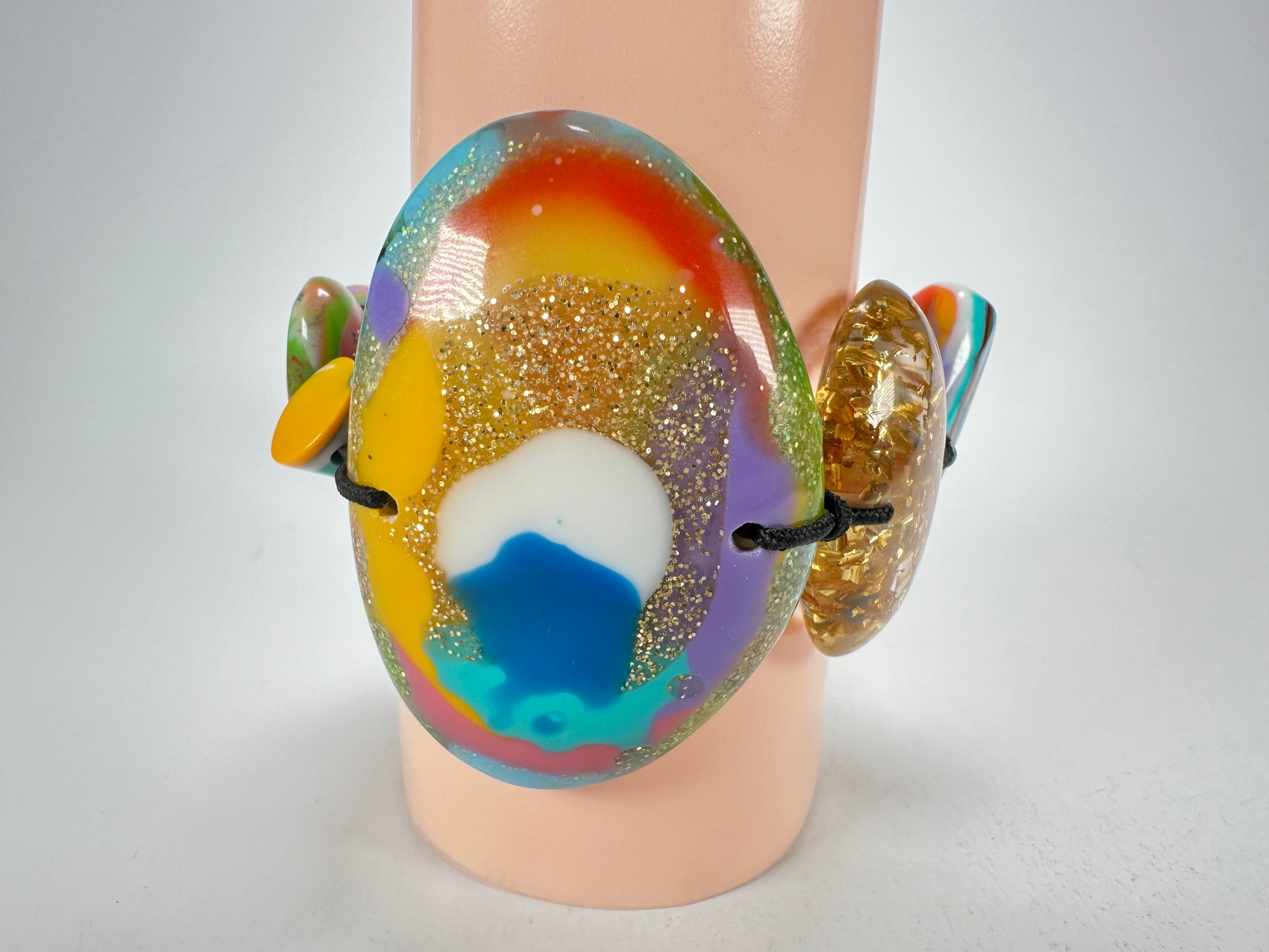 Jackie Brazil "Fusion" Mix Colours Multi Bead Resin Bracelet ( B0050 )