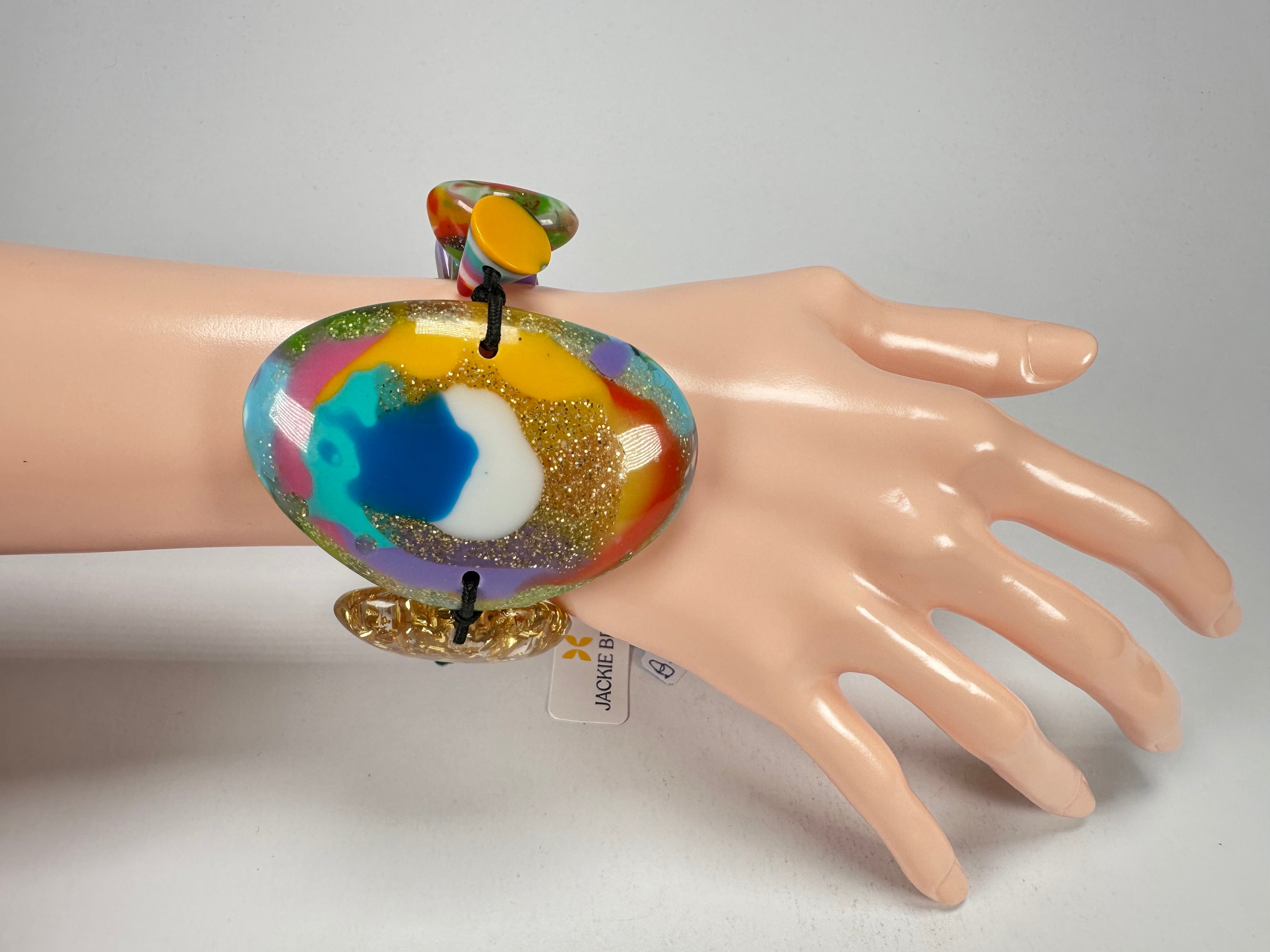 Jackie Brazil "Fusion" Mix Colours Multi Bead Resin Bracelet ( B0050 )