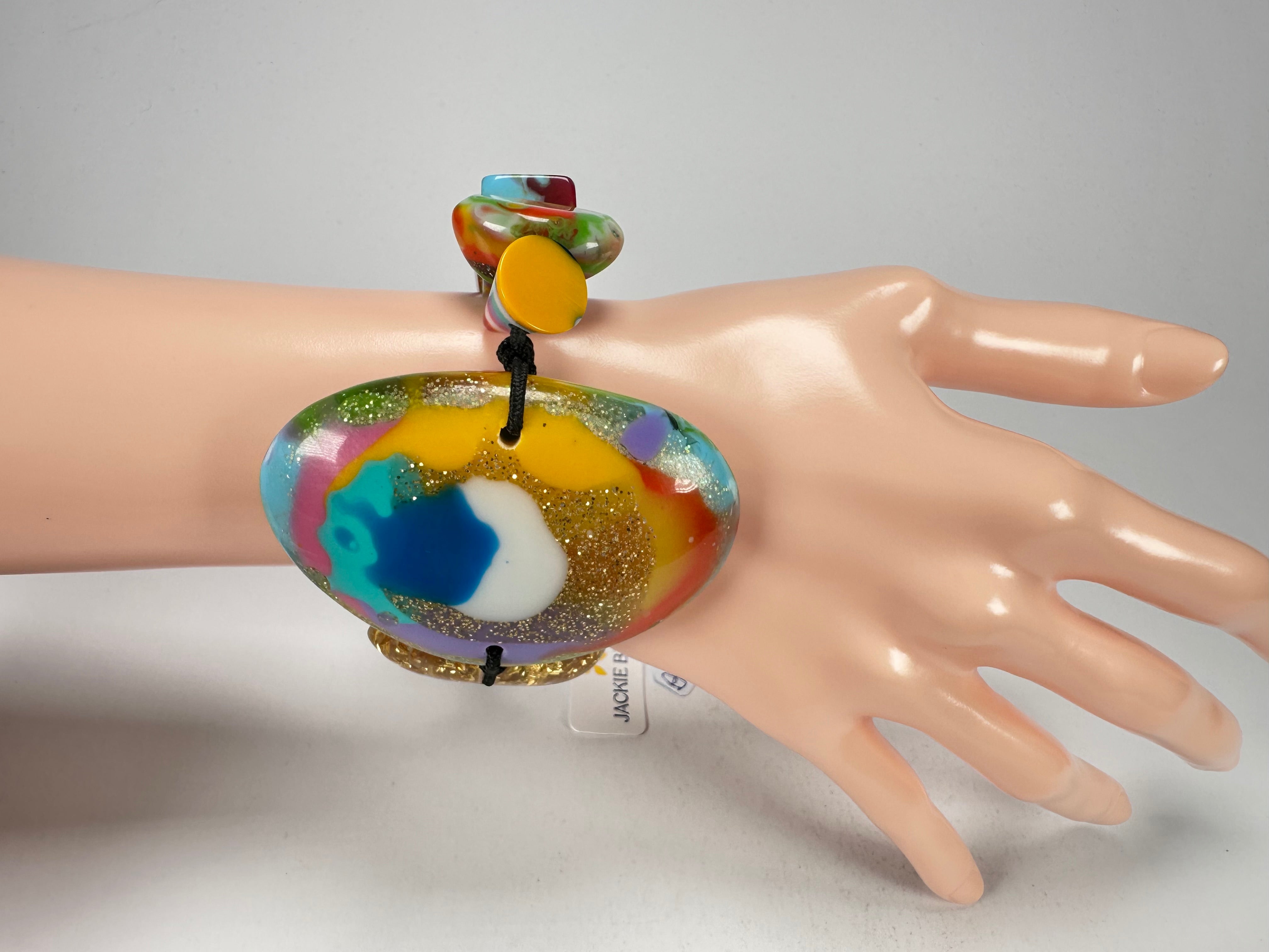 Jackie Brazil "Fusion" Mix Colours Multi Bead Resin Bracelet ( B0050 )