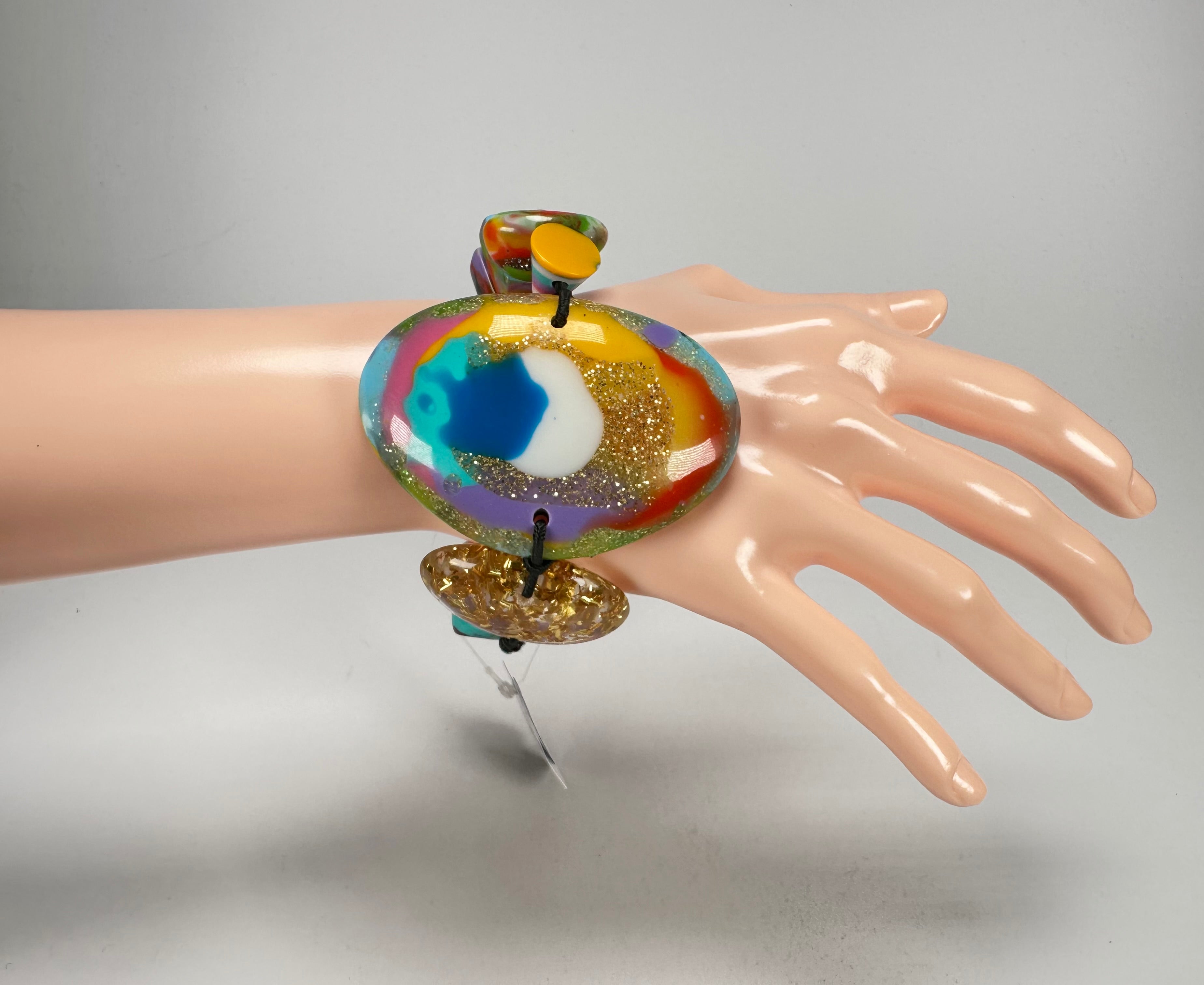 Jackie Brazil "Fusion" Mix Colours Multi Bead Resin Bracelet ( B0050 )