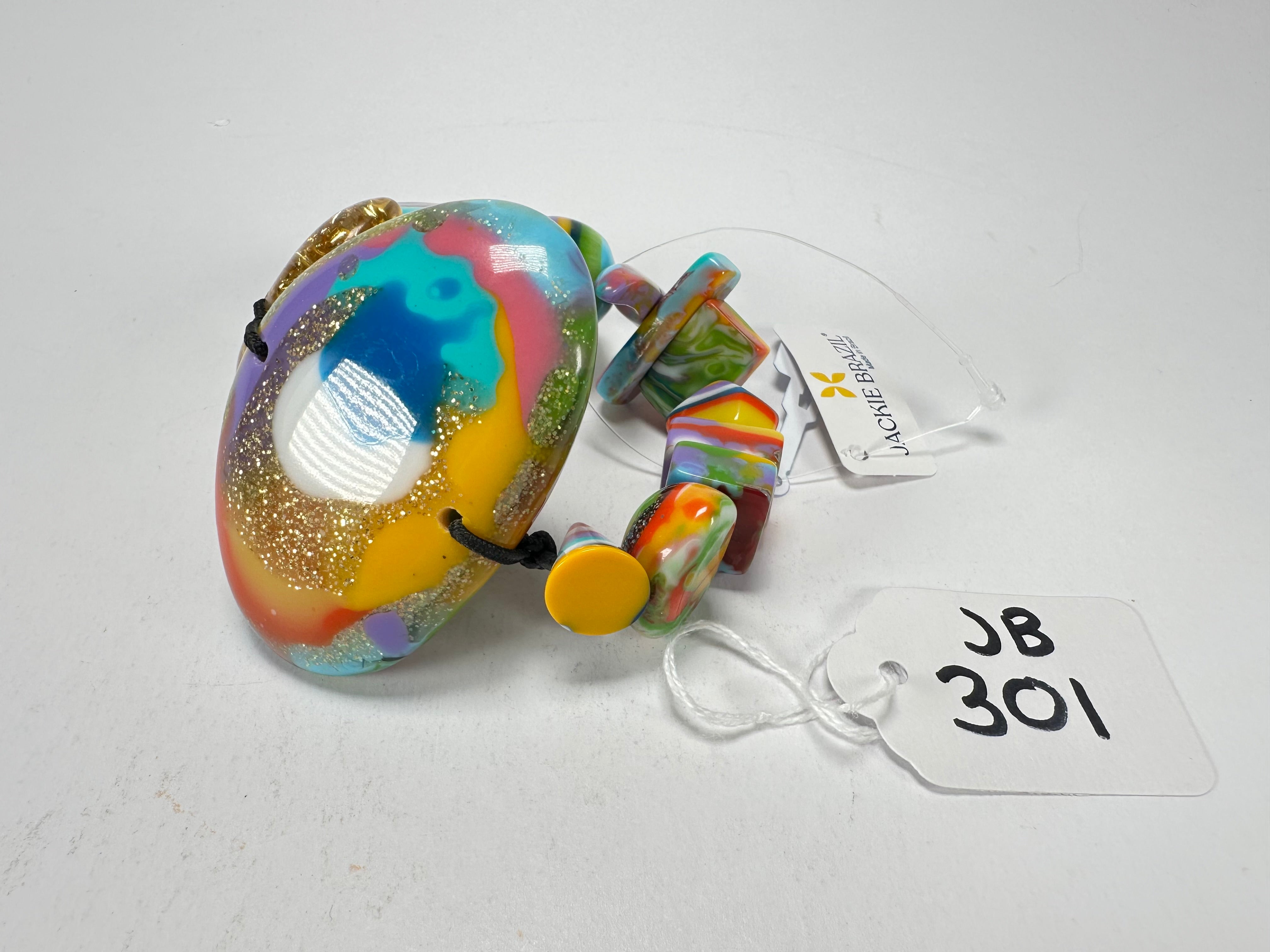 Jackie Brazil "Fusion" Mix Colours Multi Bead Resin Bracelet ( B0050 )