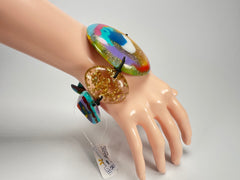Jackie Brazil "Fusion" Mix Colours Multi Bead Resin Bracelet ( B0050 )