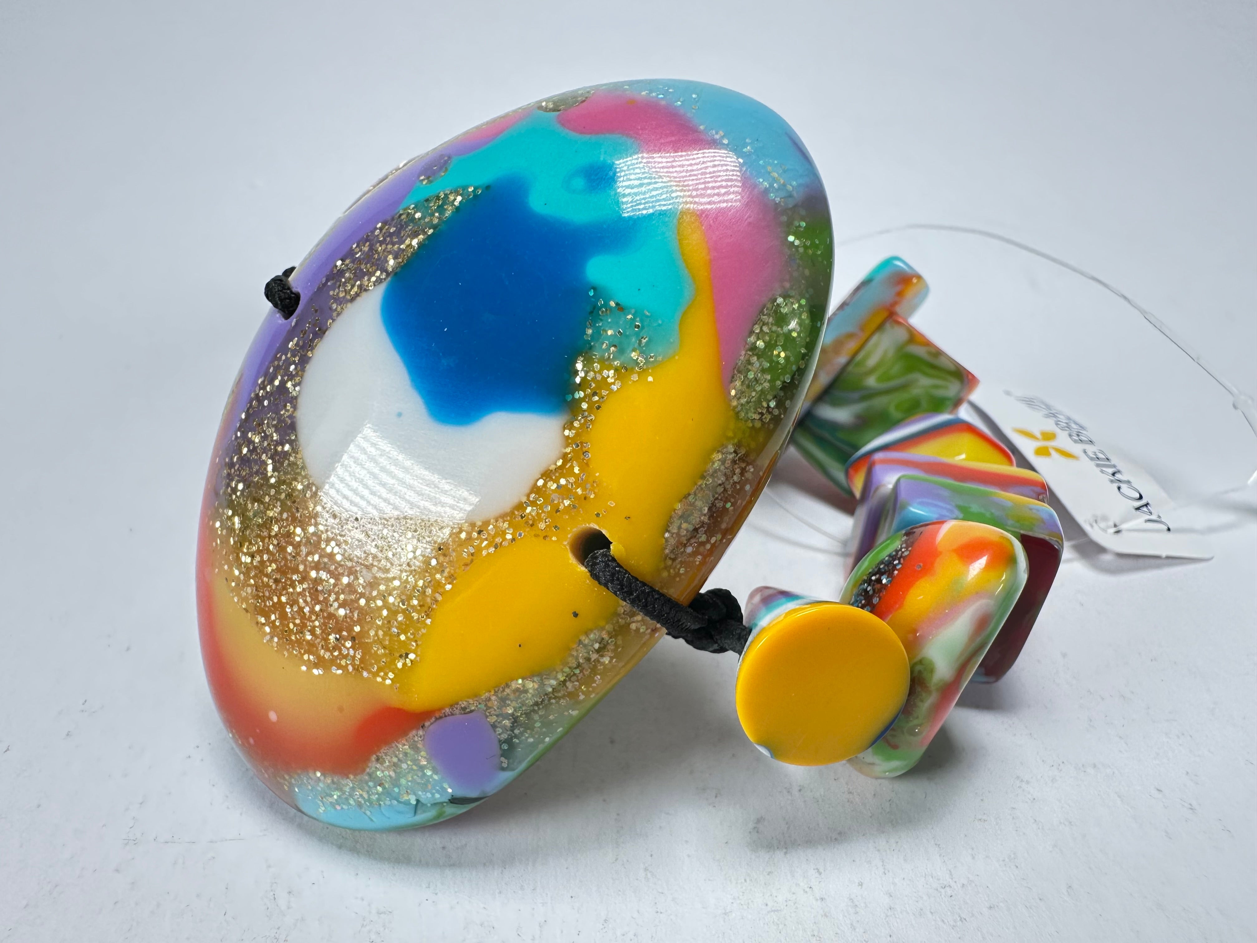 Jackie Brazil "Fusion" Mix Colours Multi Bead Resin Bracelet ( B0050 )