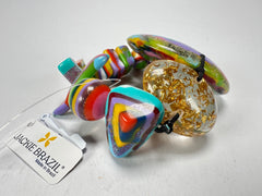Jackie Brazil "Fusion" Mix Colours Multi Bead Resin Bracelet ( B0050 )