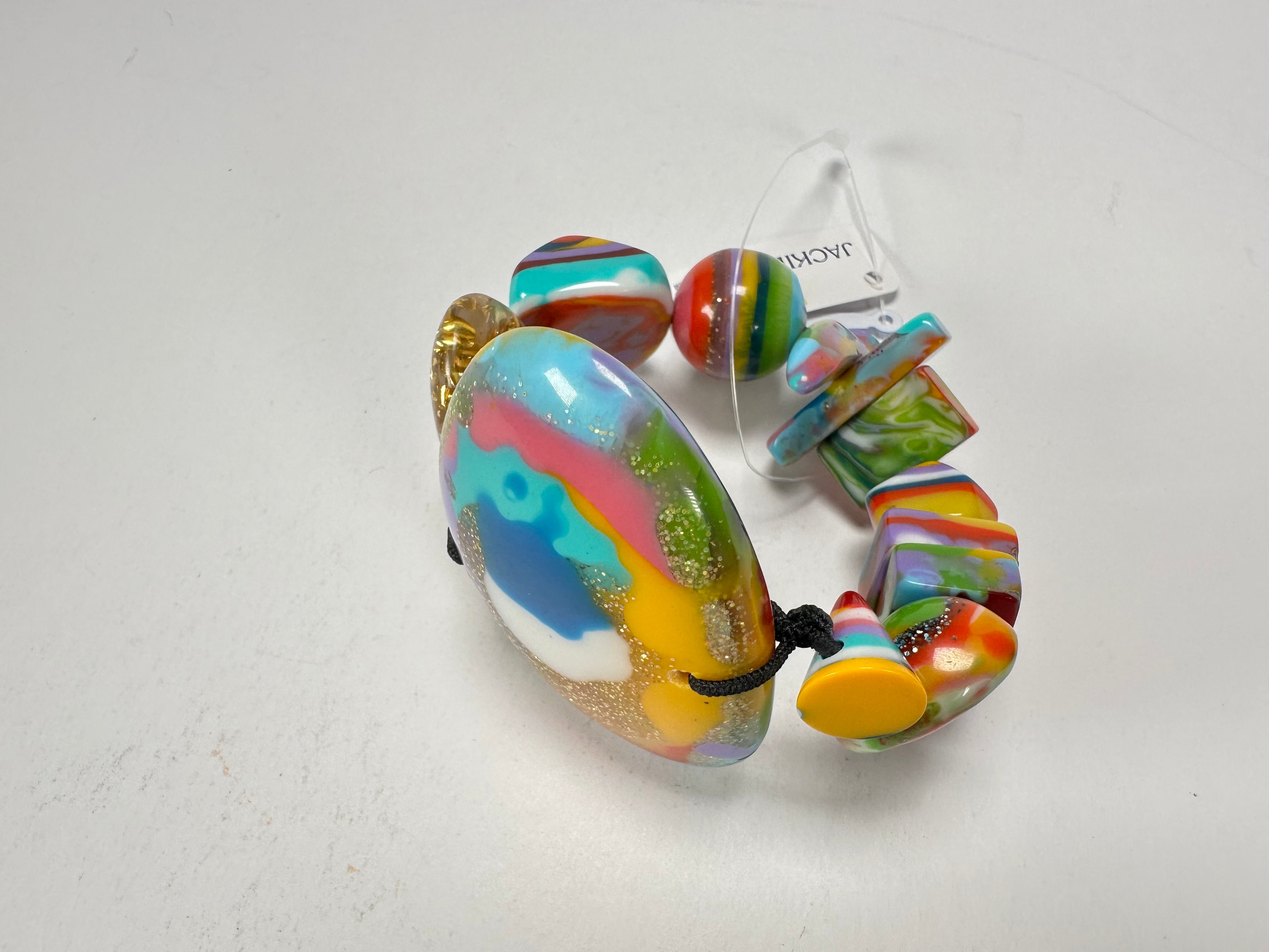 Jackie Brazil "Fusion" Mix Colours Multi Bead Resin Bracelet ( B0050 )