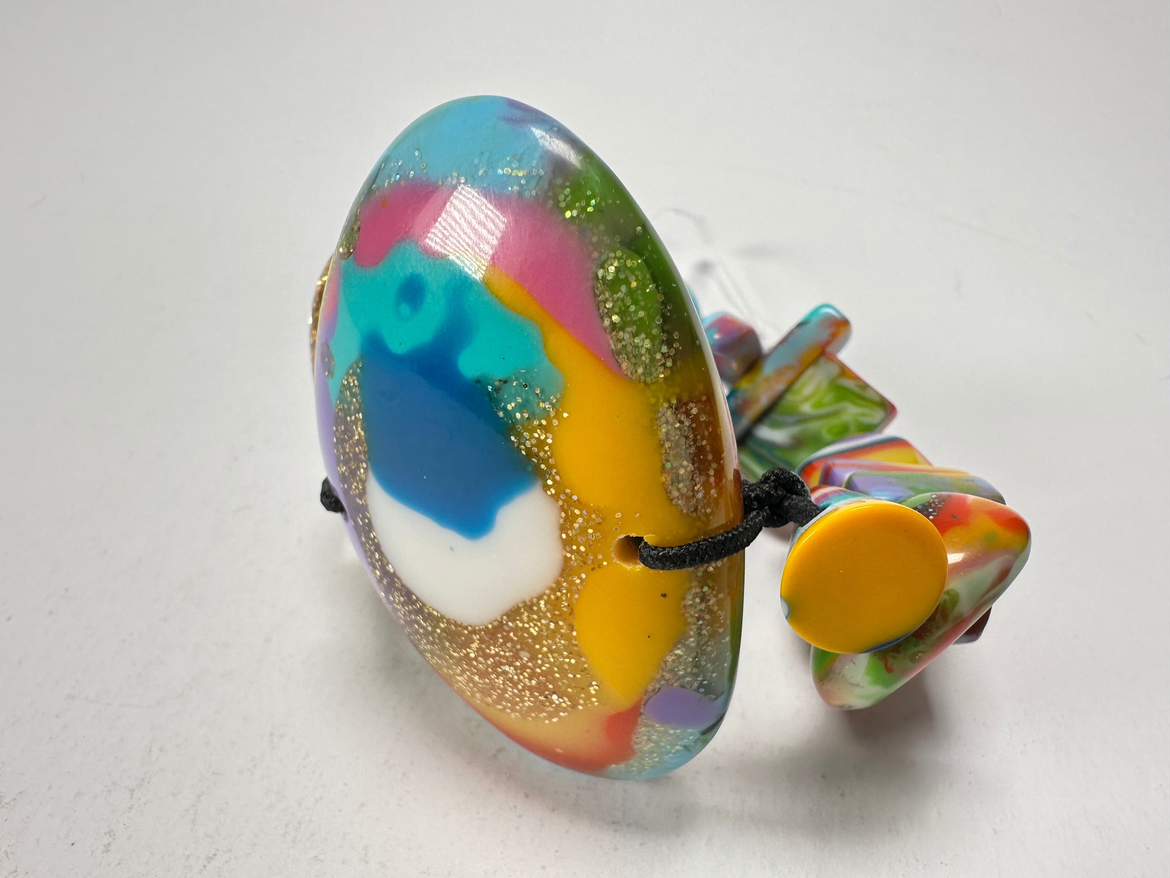 Jackie Brazil "Fusion" Mix Colours Multi Bead Resin Bracelet ( B0050 )