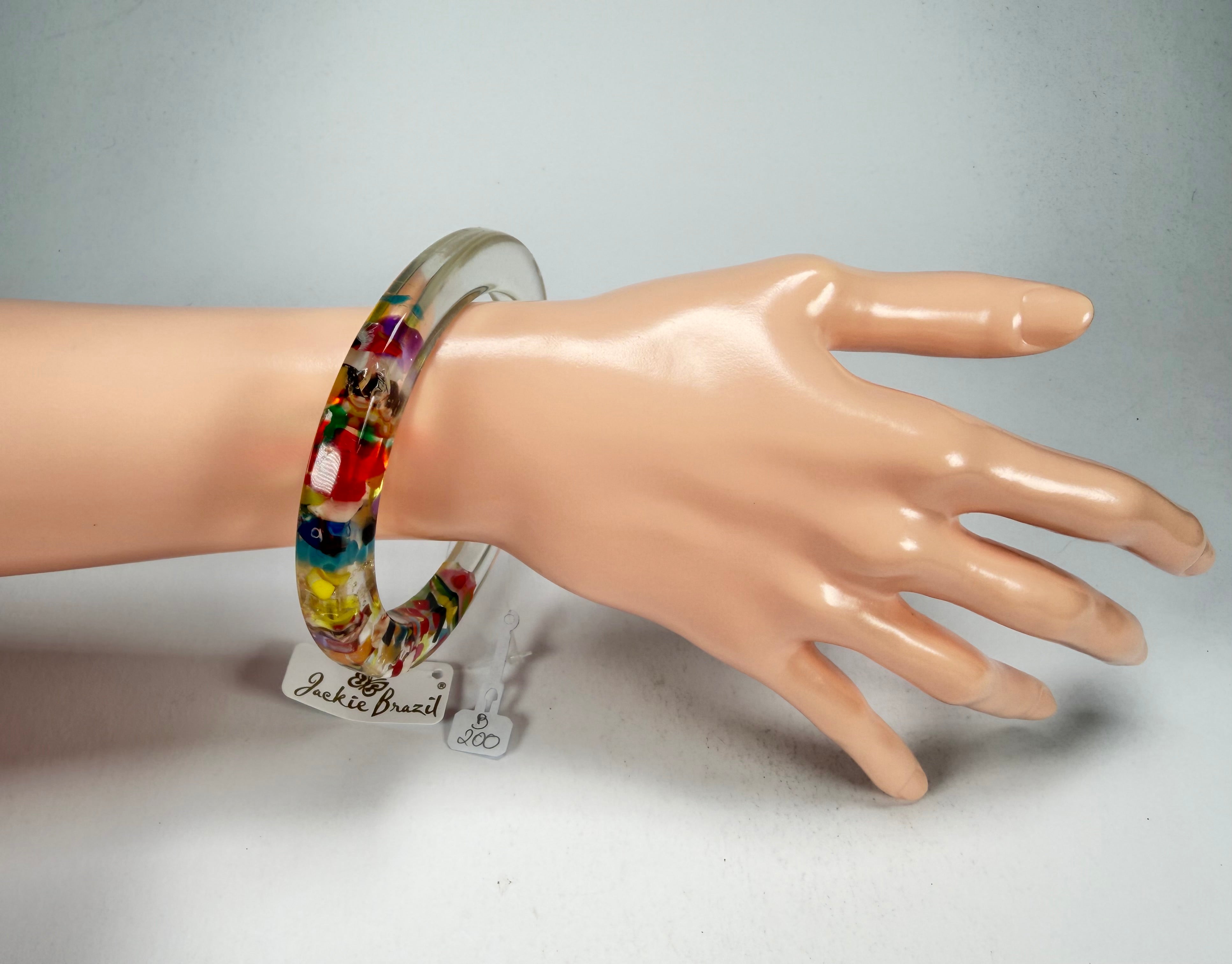 Jackie Brazil "Olympic Circles" Cascade 0.5cm Resin Bangle ( B2336 )