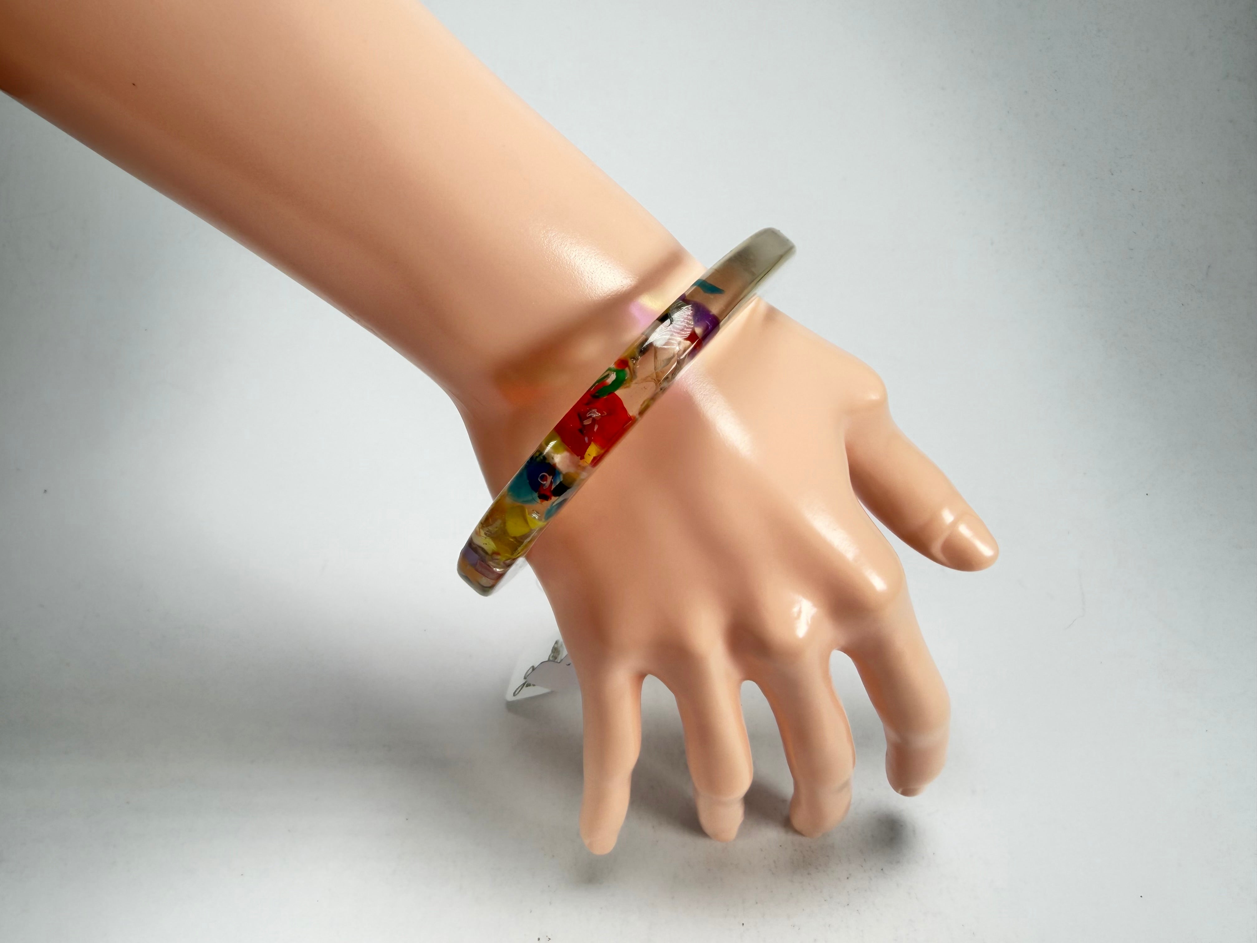 Jackie Brazil "Olympic Circles" Cascade 0.5cm Resin Bangle ( B2336 )