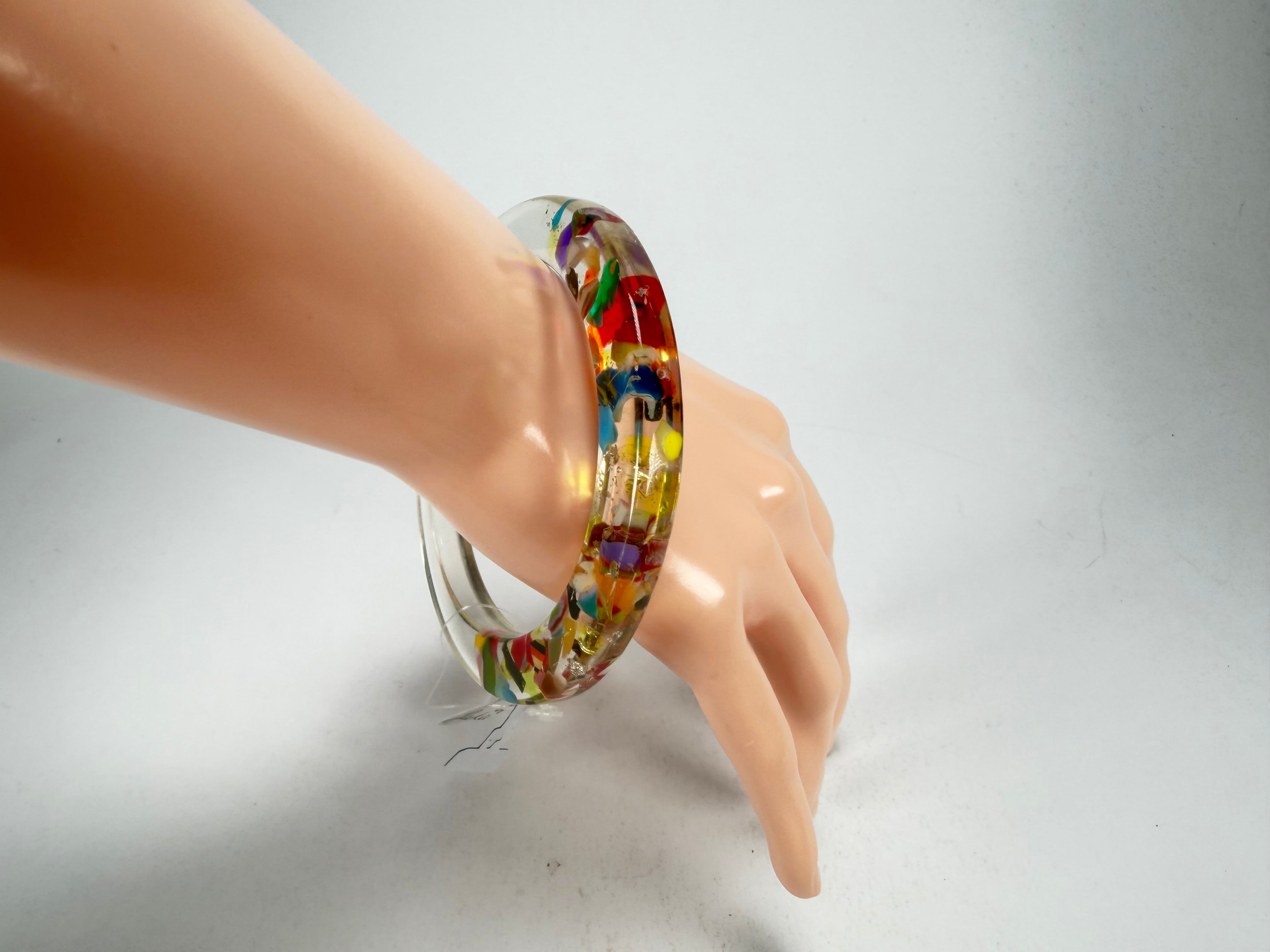 Jackie Brazil "Olympic Circles" Cascade 0.5cm Resin Bangle ( B2336 )