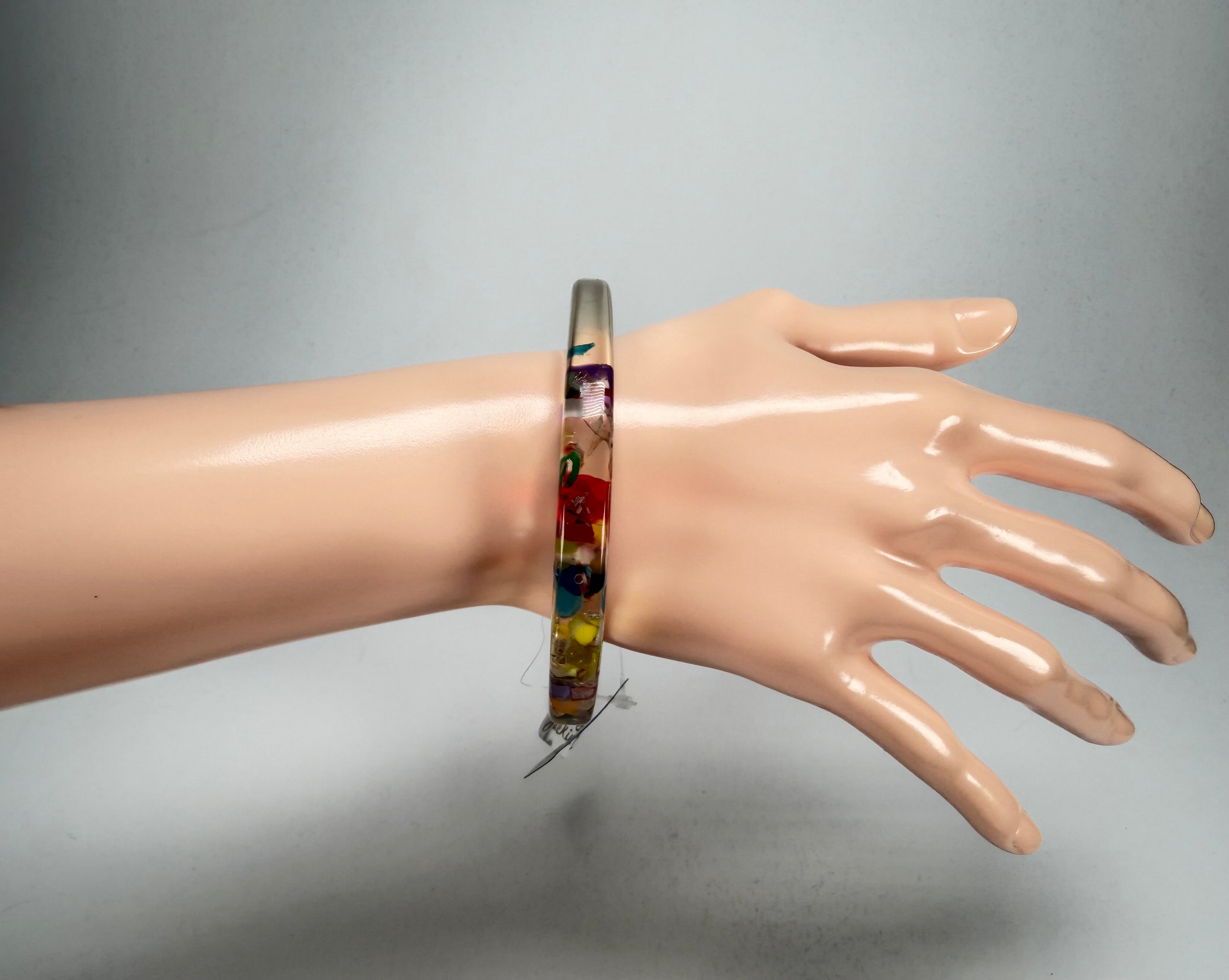 Jackie Brazil "Olympic Circles" Cascade 0.5cm Resin Bangle ( B2336 )