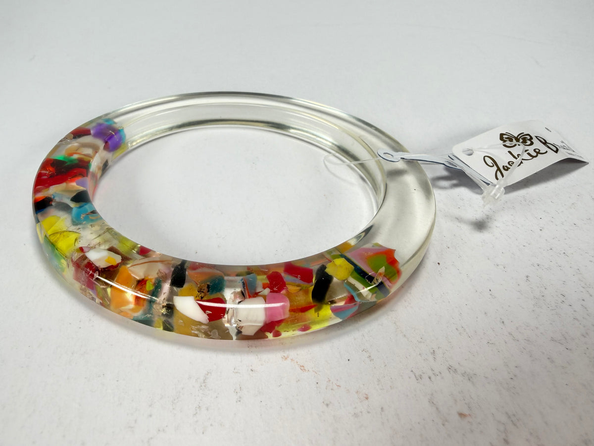 Jackie Brazil "Olympic Circles" Cascade 0.5cm Resin Bangle ( B2336 )