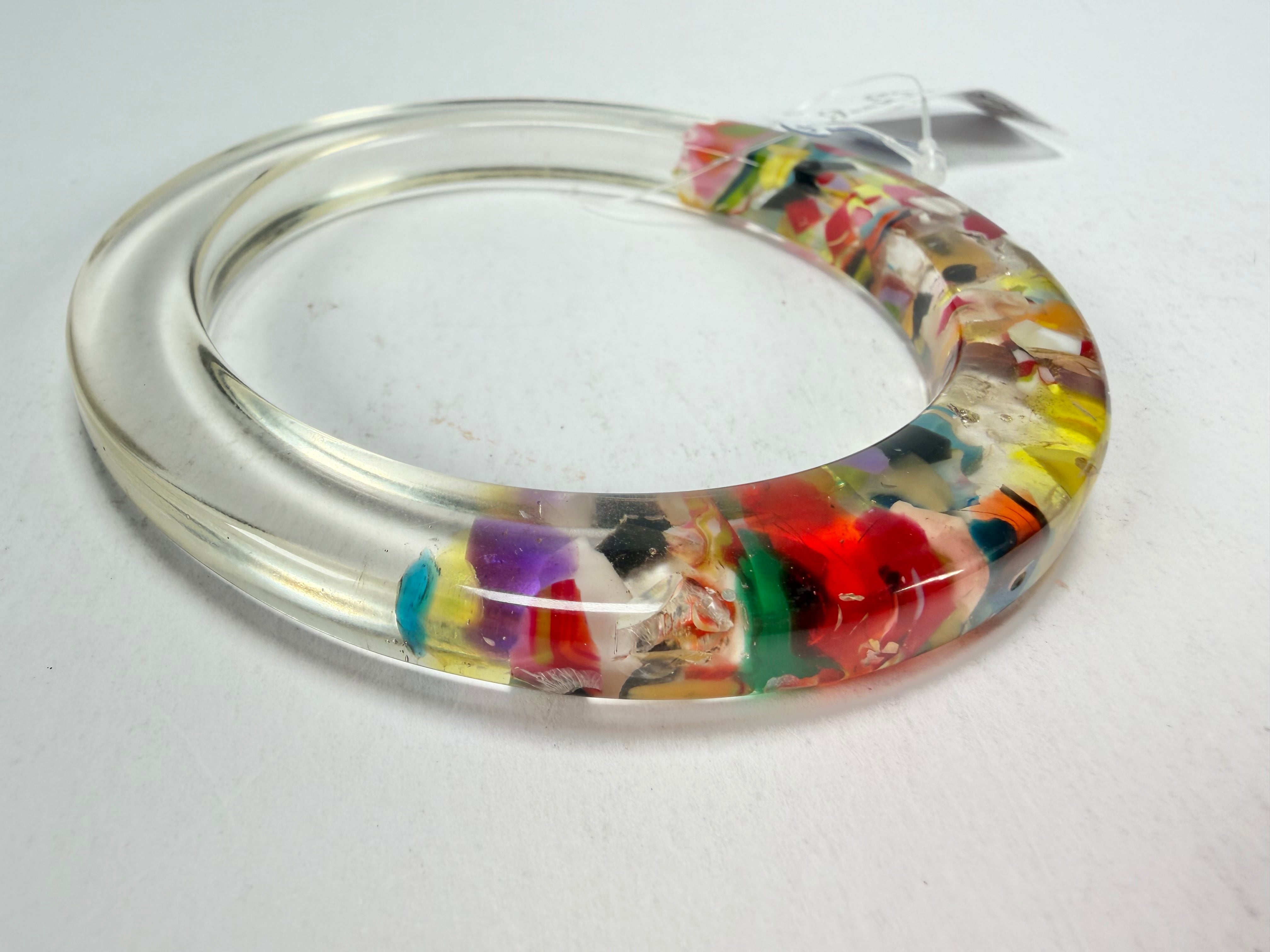 Jackie Brazil "Olympic Circles" Cascade 0.5cm Resin Bangle ( B2336 )