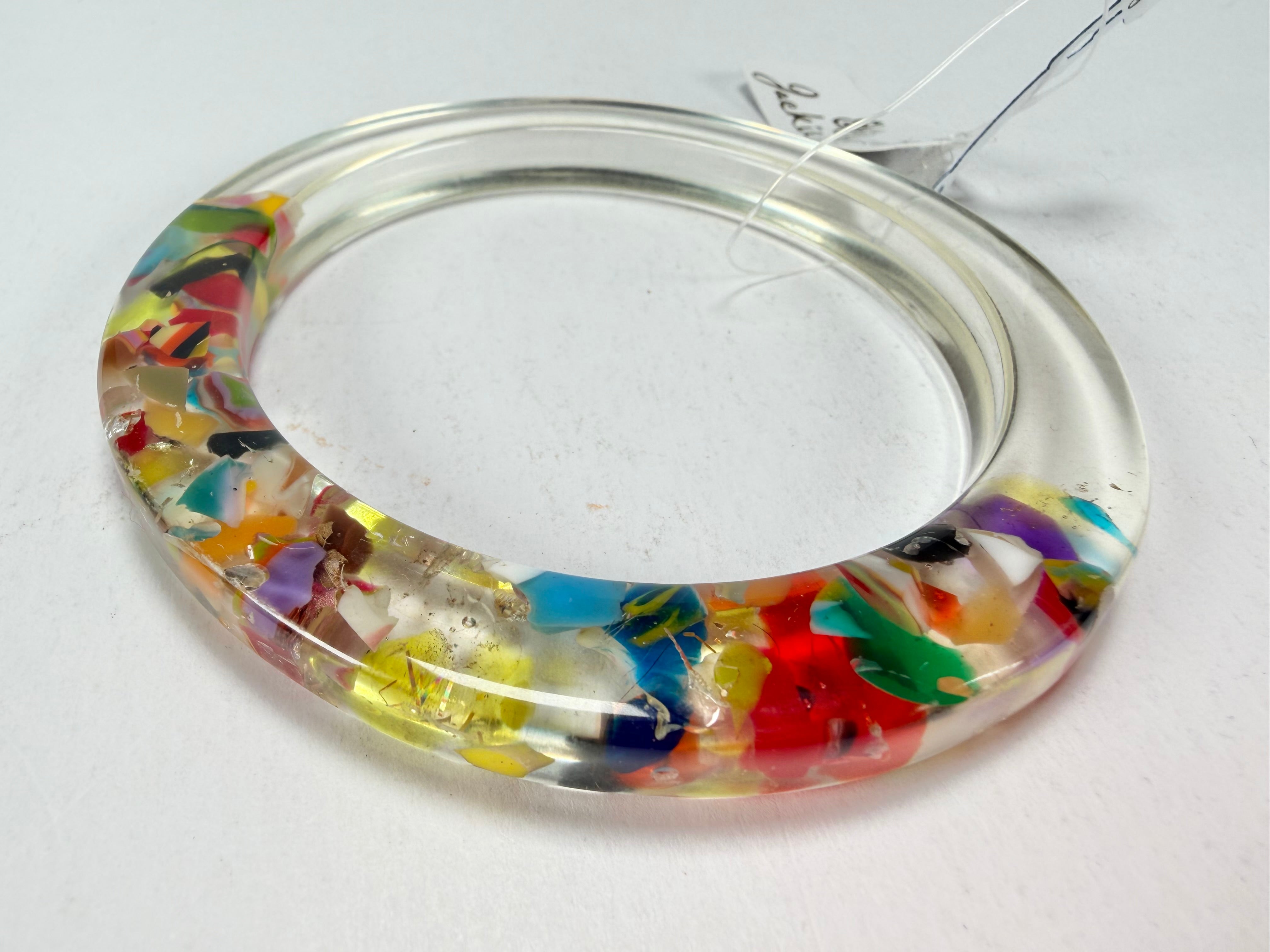 Jackie Brazil "Olympic Circles" Cascade 0.5cm Resin Bangle ( B2336 )