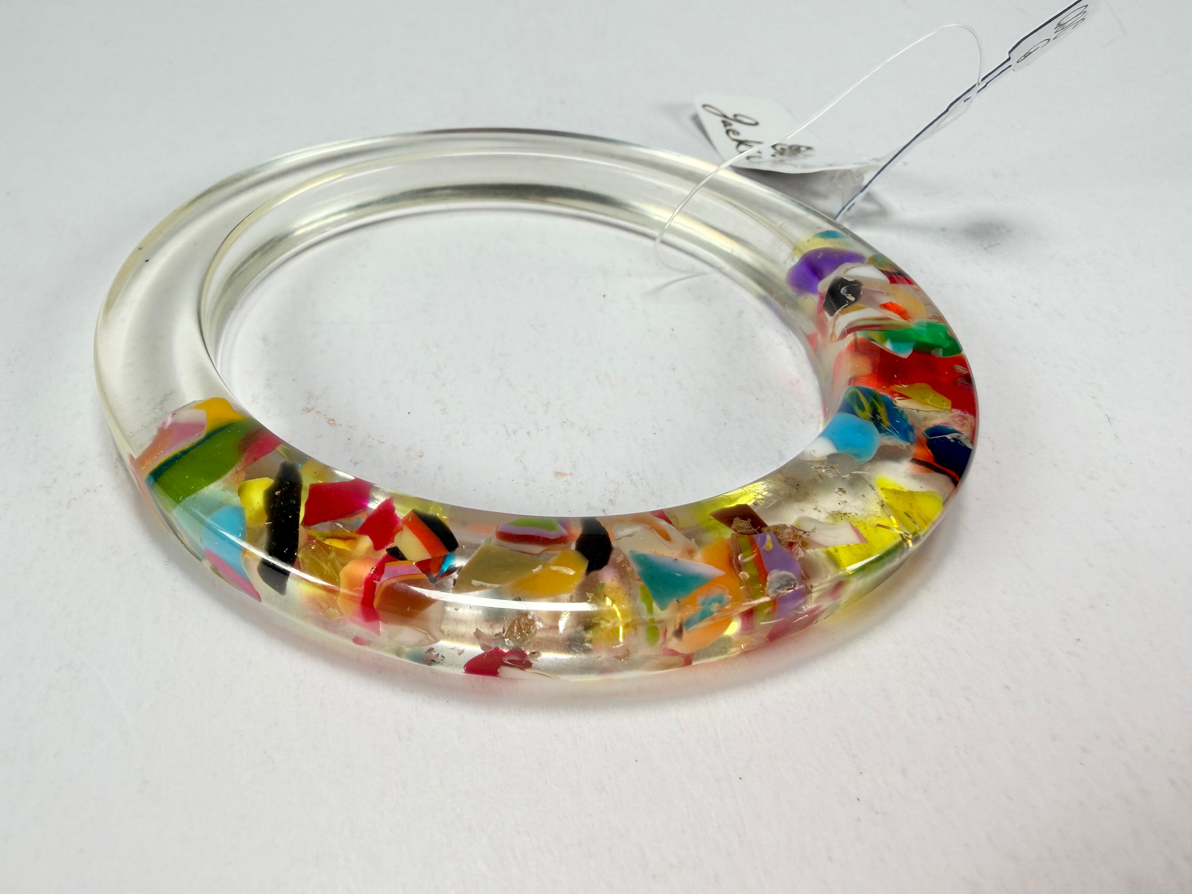 Jackie Brazil "Olympic Circles" Cascade 0.5cm Resin Bangle ( B2336 )