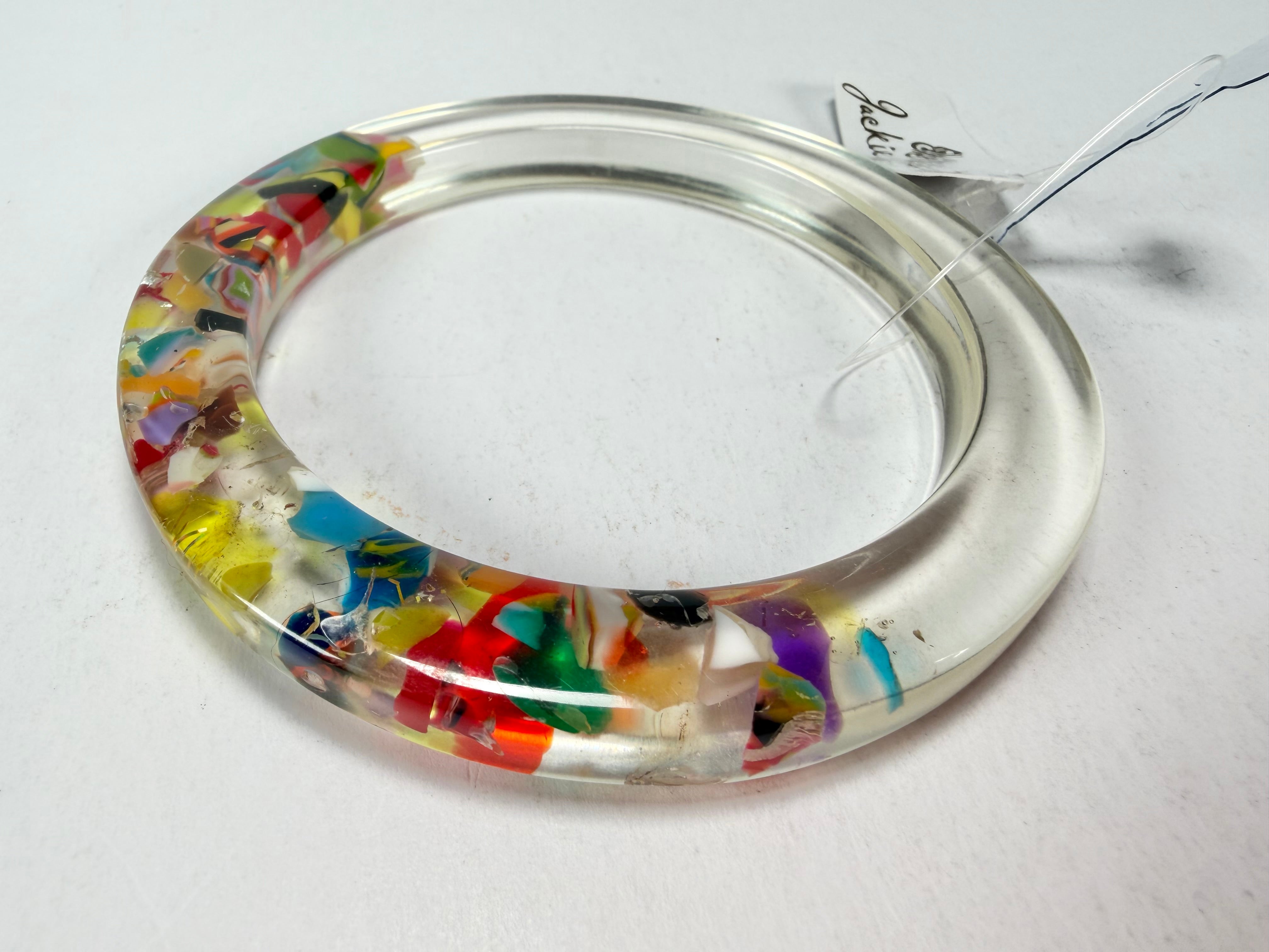 Jackie Brazil "Olympic Circles" Cascade 0.5cm Resin Bangle ( B2336 )