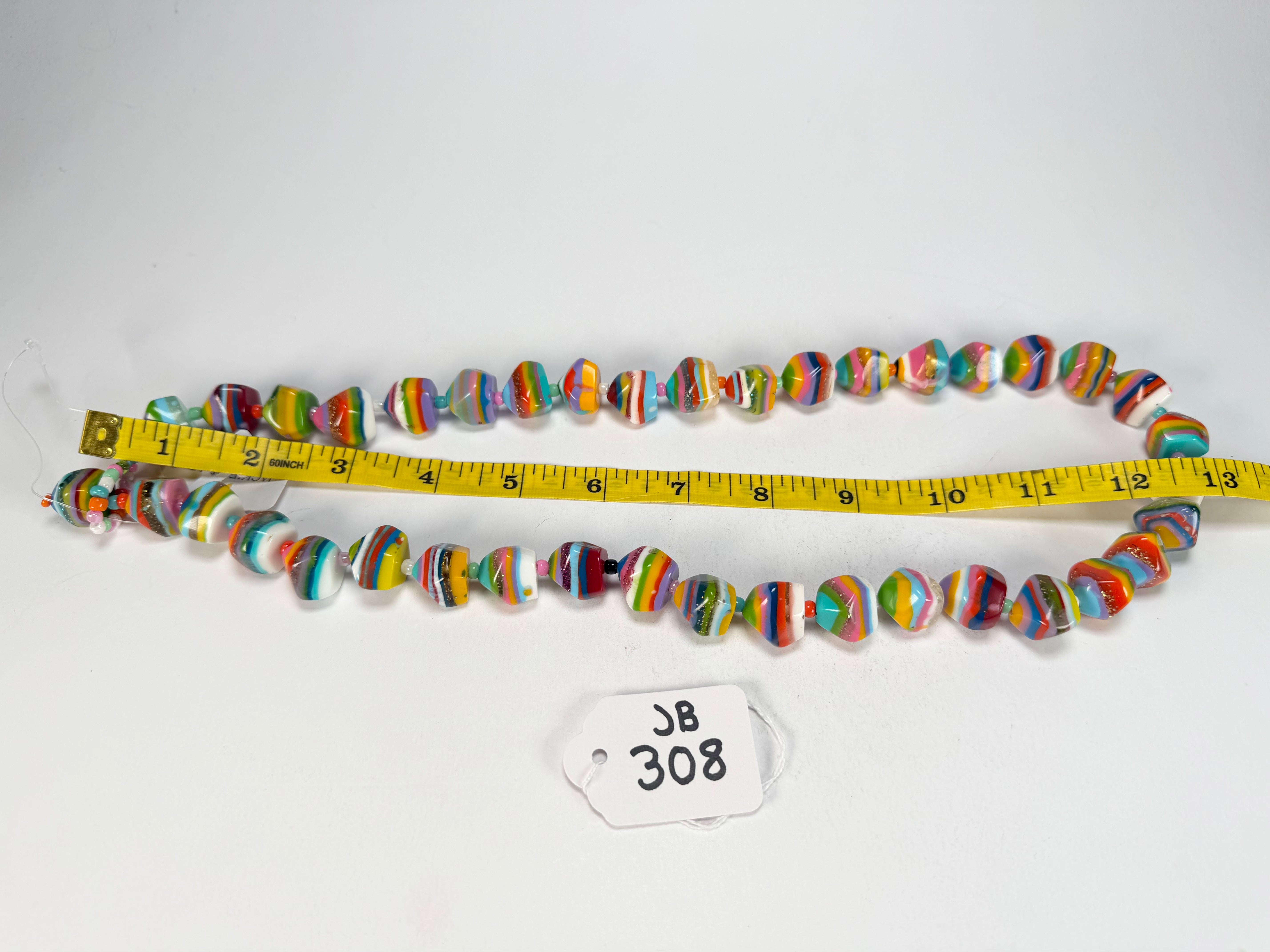 Jackie Brazil "Camille" Liquorice Stripes x Kandinsky Small Stones 70cm Necklace ( N0075 )