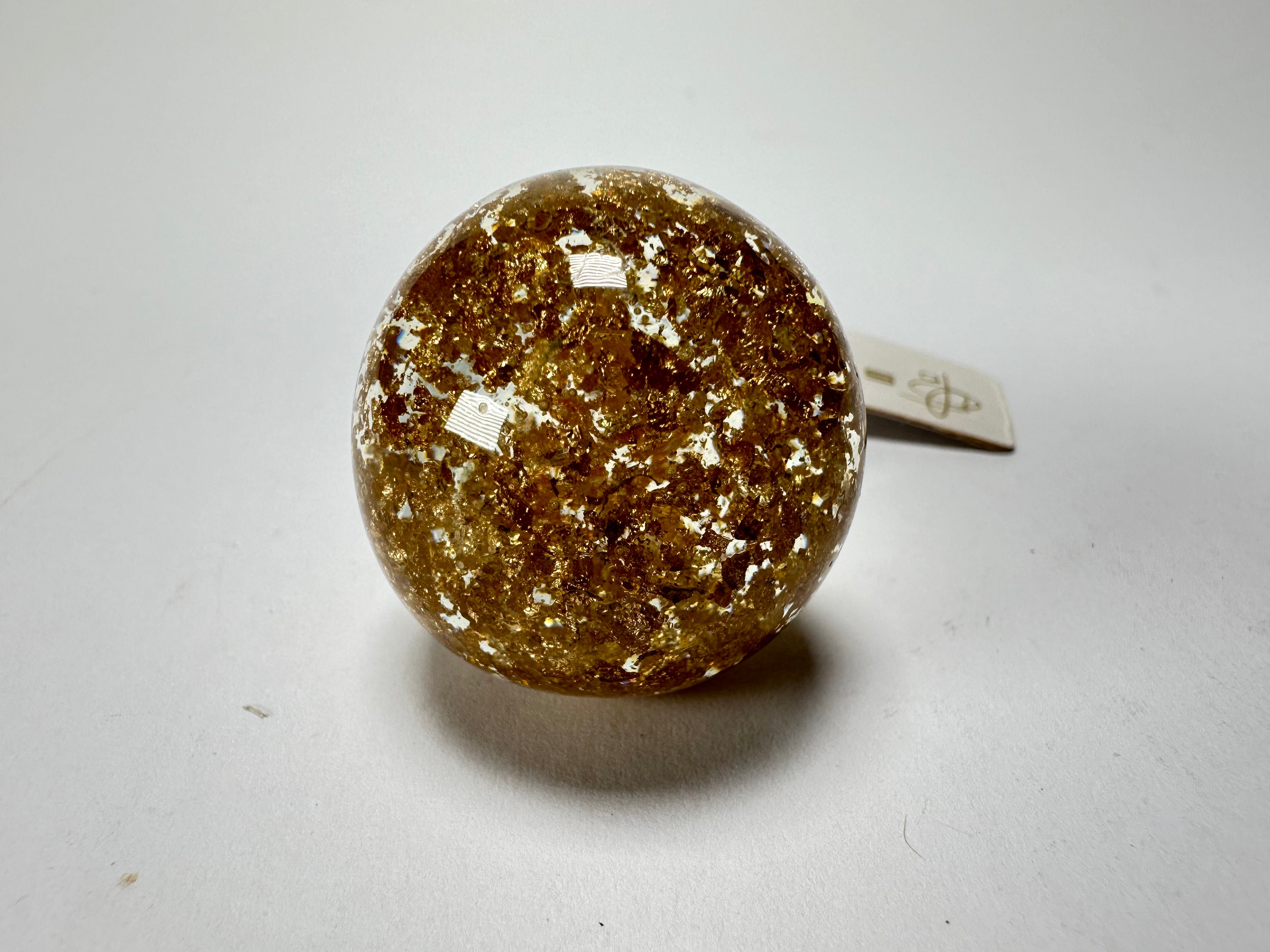 Jackie Brazil "Splendour" Large Ball Gold Flakes Ring ( R2500 ) Size UK - P / US - 8