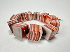 Jackie Brazil "POP" Liquorice Orange Mix Small Cubes Bracelet ( B0224 )