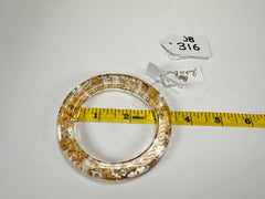 Jackie Brazil "Olympic" Gold Flakes Solid Round 0.6cm Resin Bangle ( B0200 )