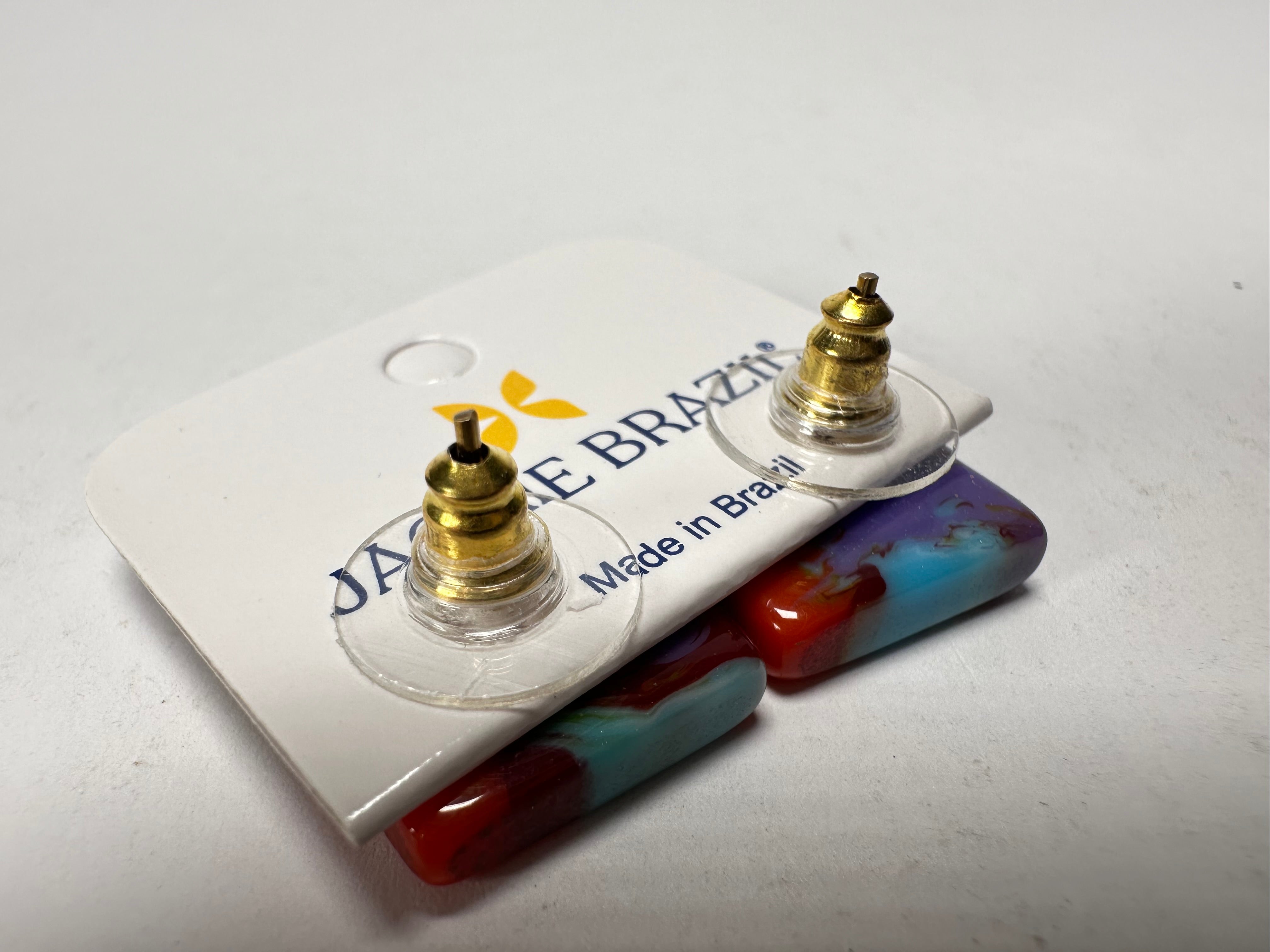 Jackie Brazil "Kandinsky" Small Square Resin Earrings ( E0074 )