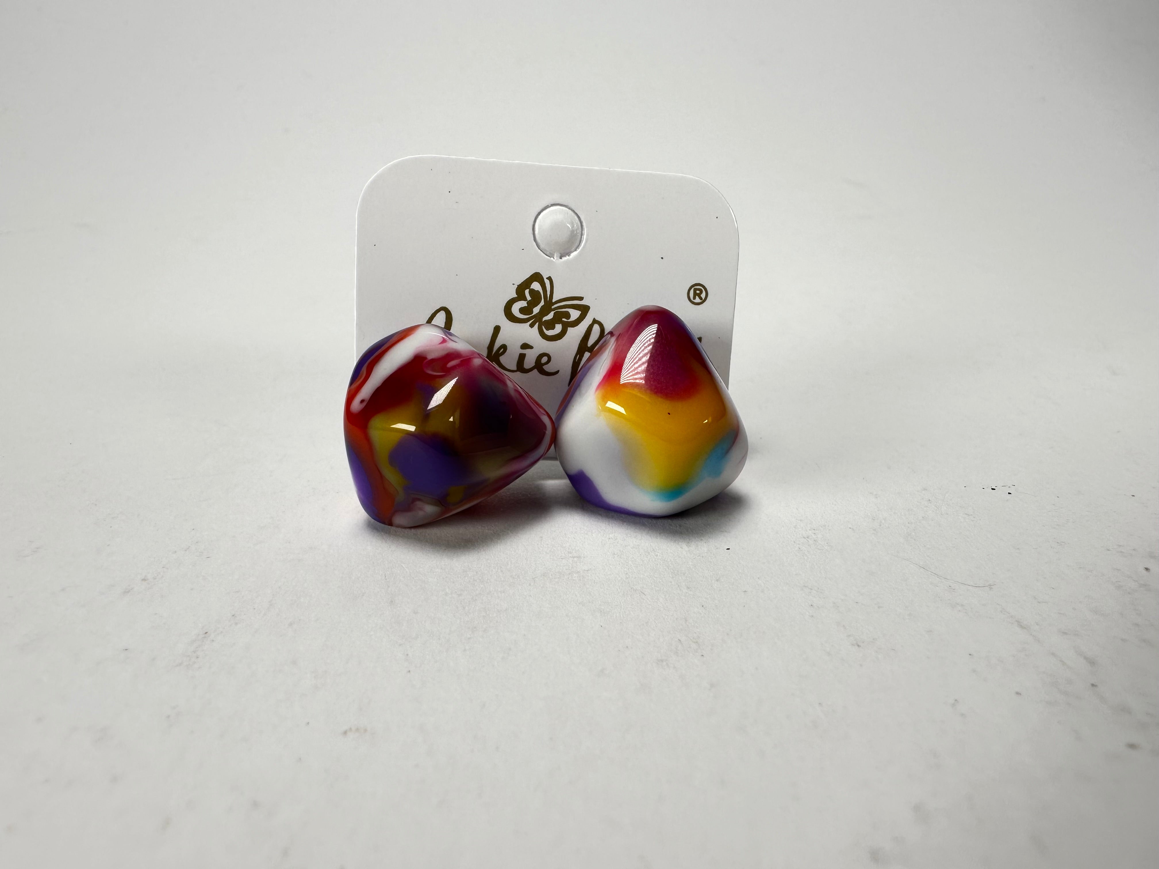 Jackie Brazil "Camille" Kandinsky Abstract Resin Earrings ( E1053 )