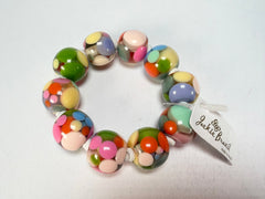 Jackie Brazil "Spots" Spotted Balls On Elastic Resin Bracelet ( B1470 )