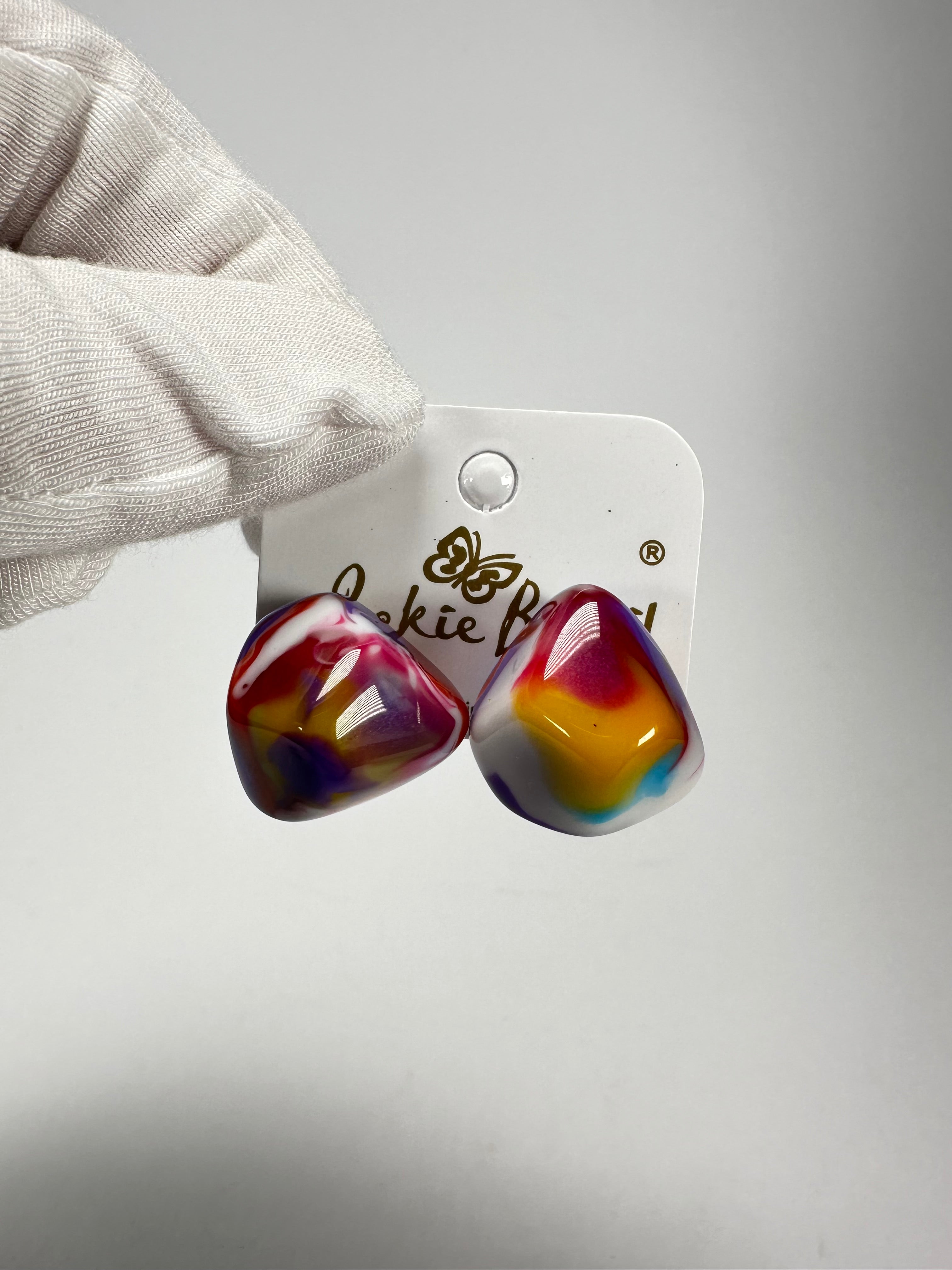 Jackie Brazil "Camille" Kandinsky Abstract Resin Earrings ( E1053 )