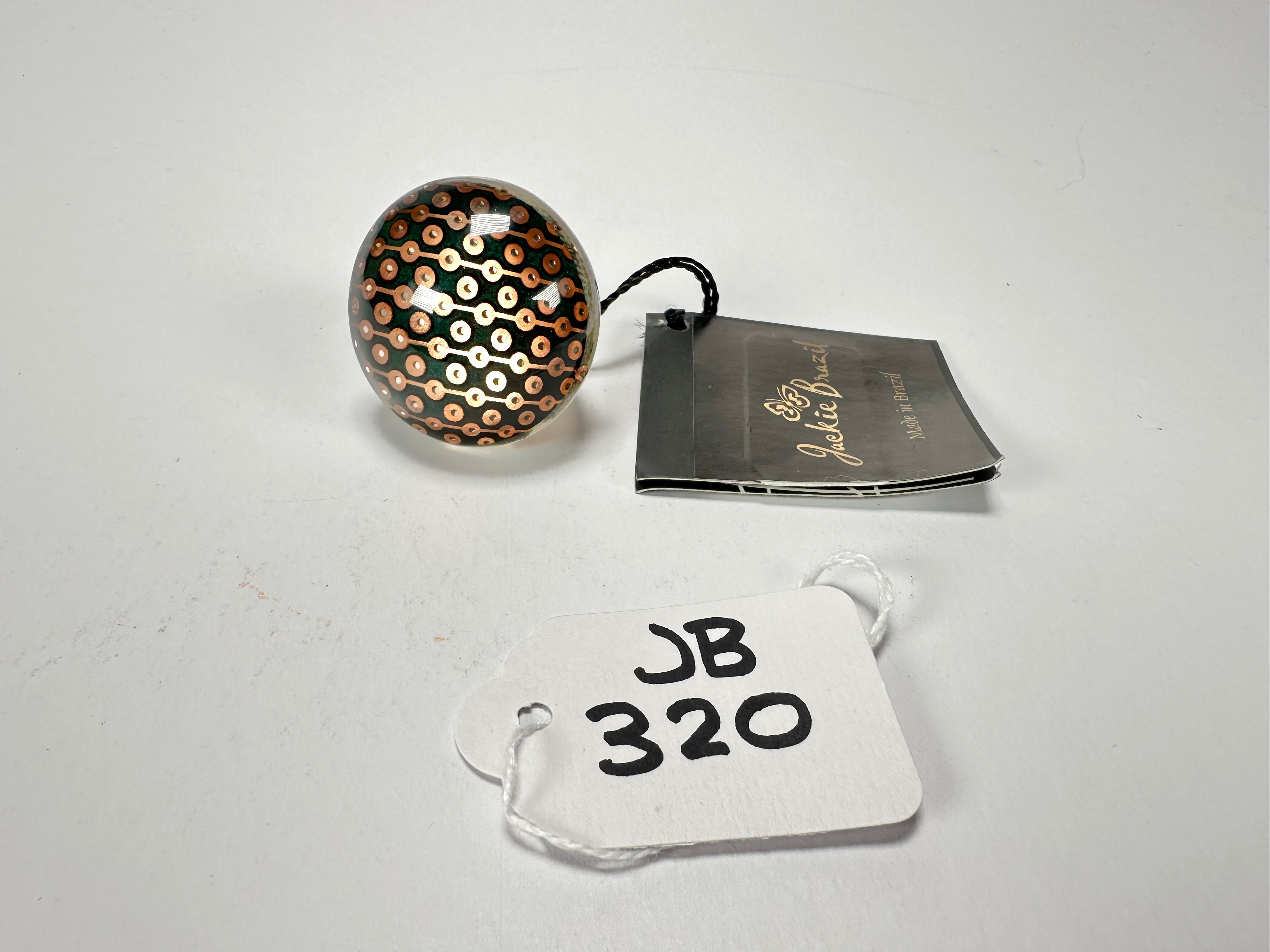 Jackie Brazil "Queen" Digital Oval Round Ring ( R3212 ) Size UK-Q / US-8.5