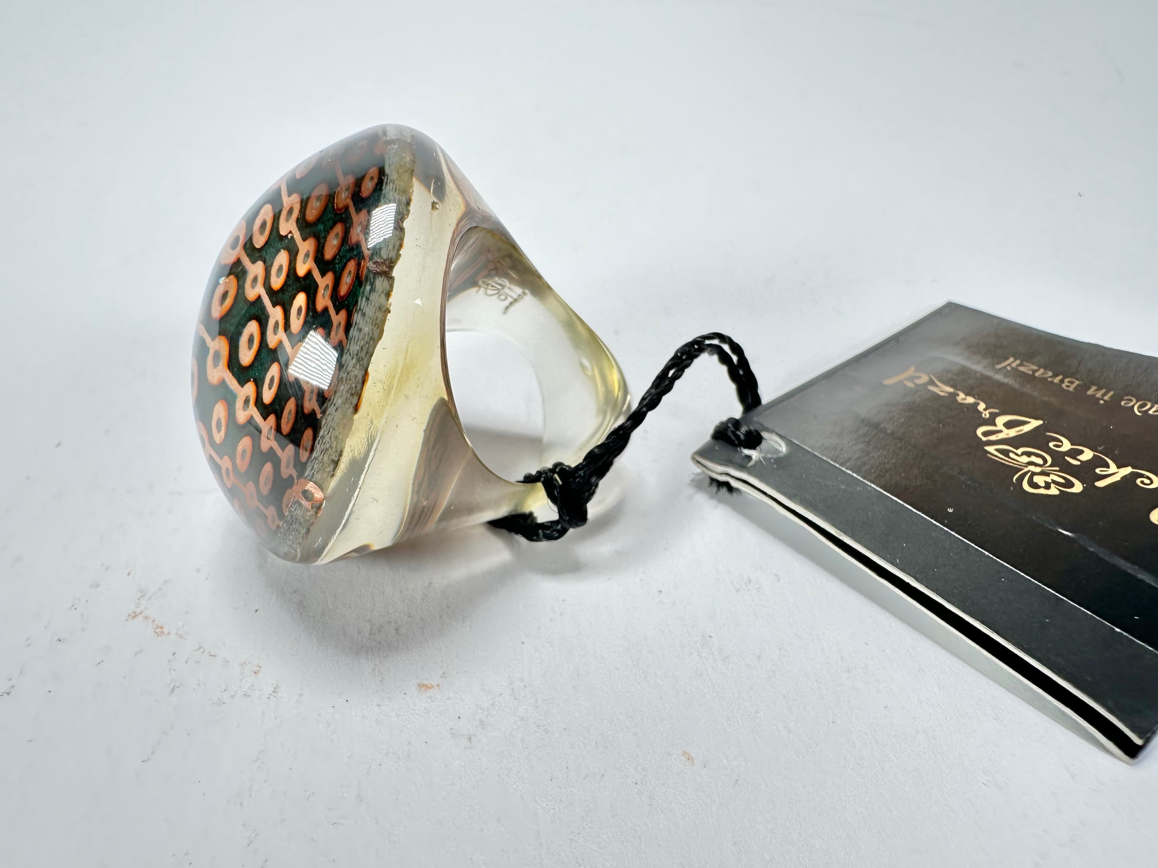 Jackie Brazil "Queen" Digital Oval Round Ring ( R3212 ) Size UK-Q / US-8.5