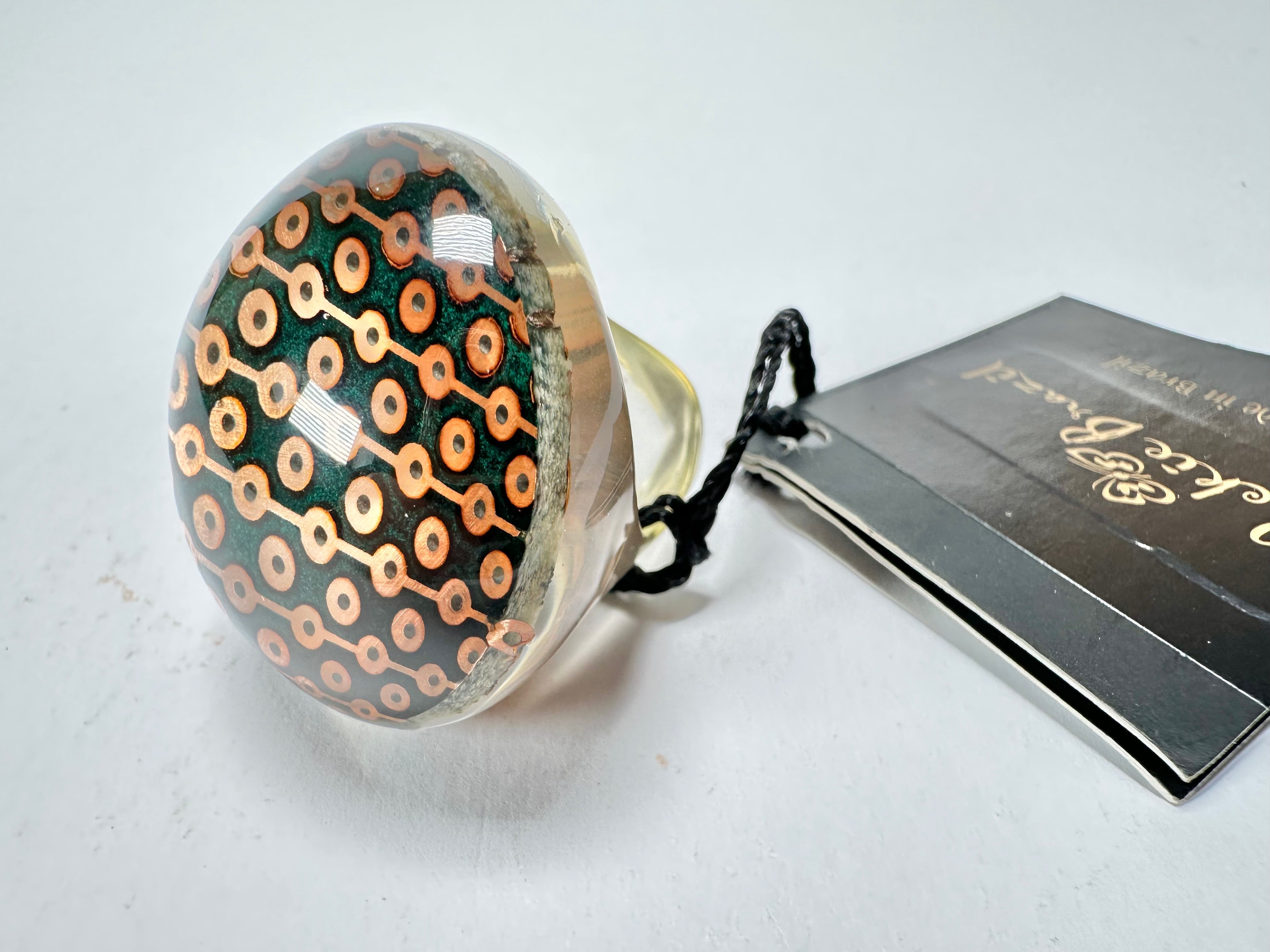 Jackie Brazil "Queen" Digital Oval Round Ring ( R3212 ) Size UK-Q / US-8.5