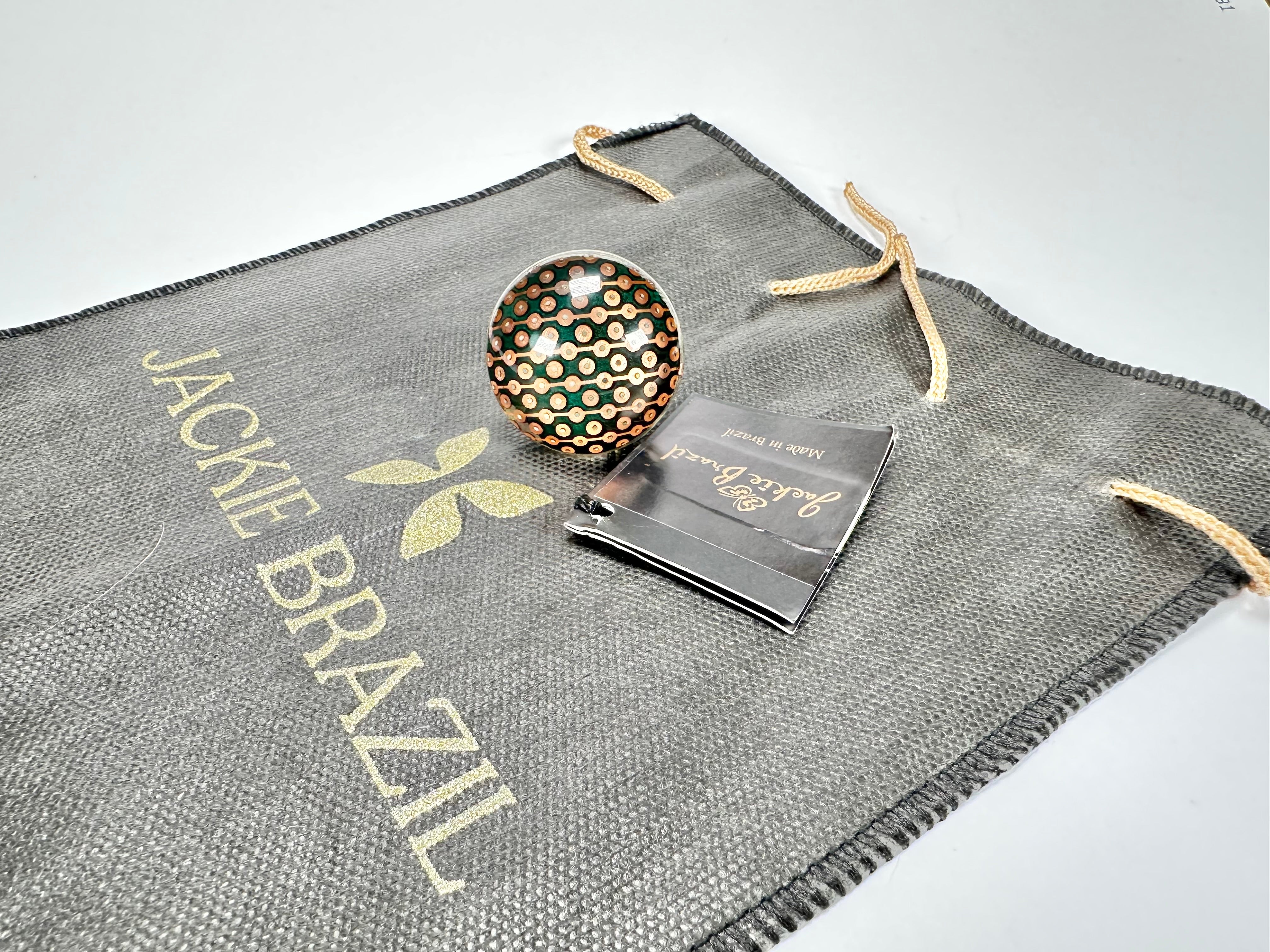 Jackie Brazil "Queen" Digital Oval Round Ring ( R3212 ) Size UK-Q / US-8.5