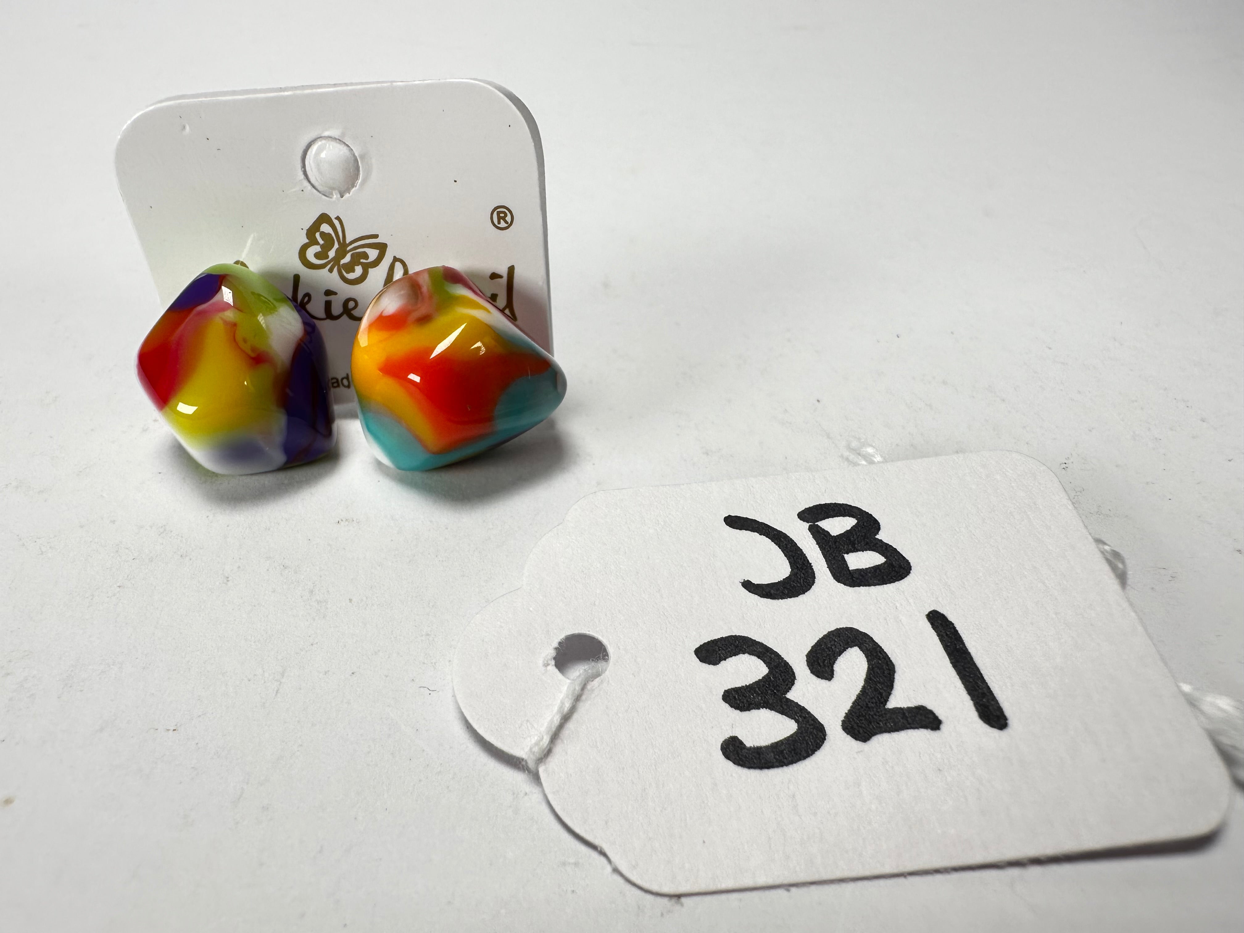 Jackie Brazil "Camille" Kandinsky Abstract Resin Earrings ( E1053 )