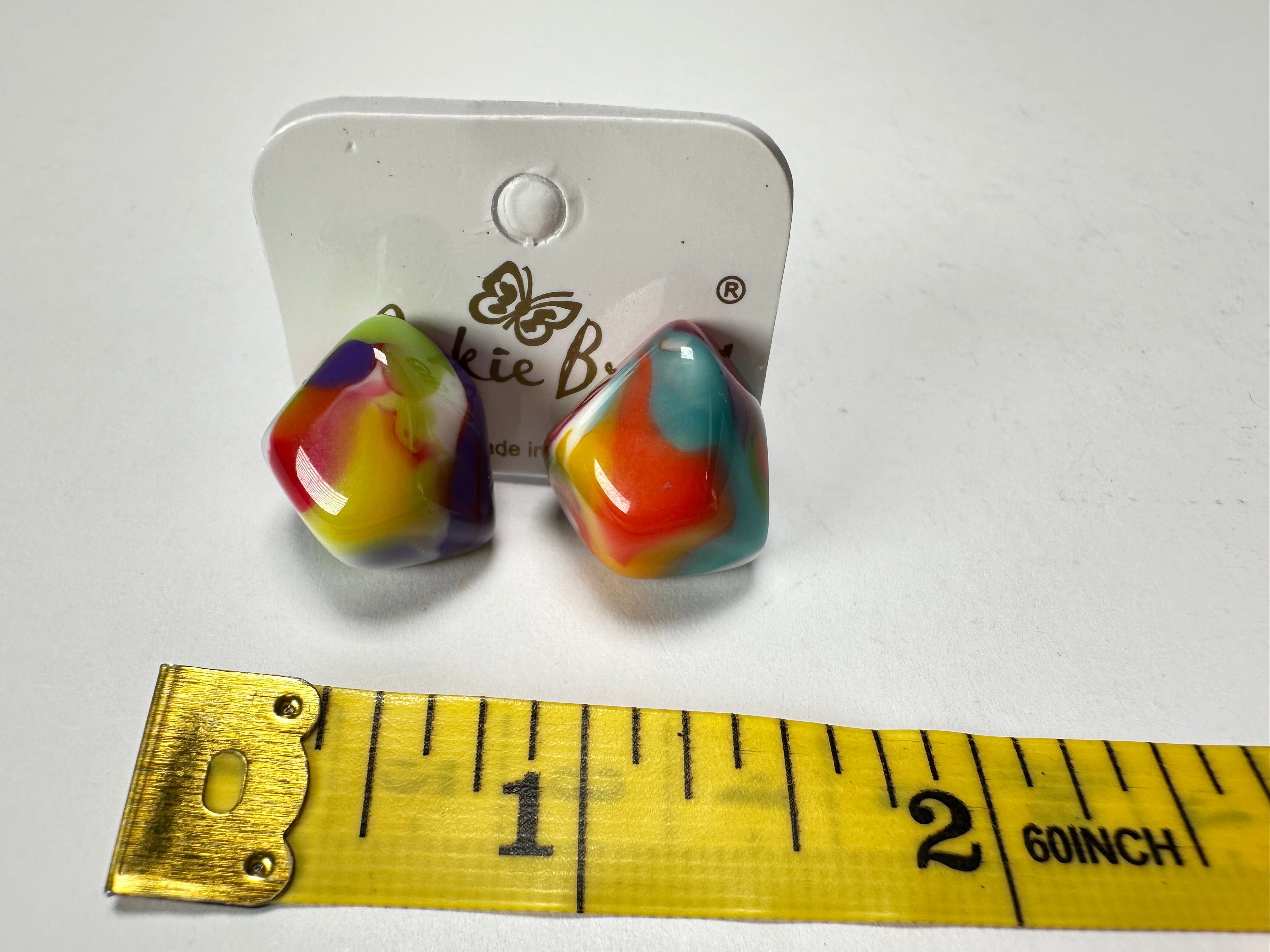 Jackie Brazil "Camille" Kandinsky Abstract Resin Earrings ( E1053 )