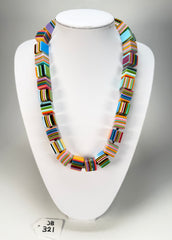 Jackie Brazil "POP" Liquorice Mix Colours Small Cubes 65cm Necklace ( N0046 )