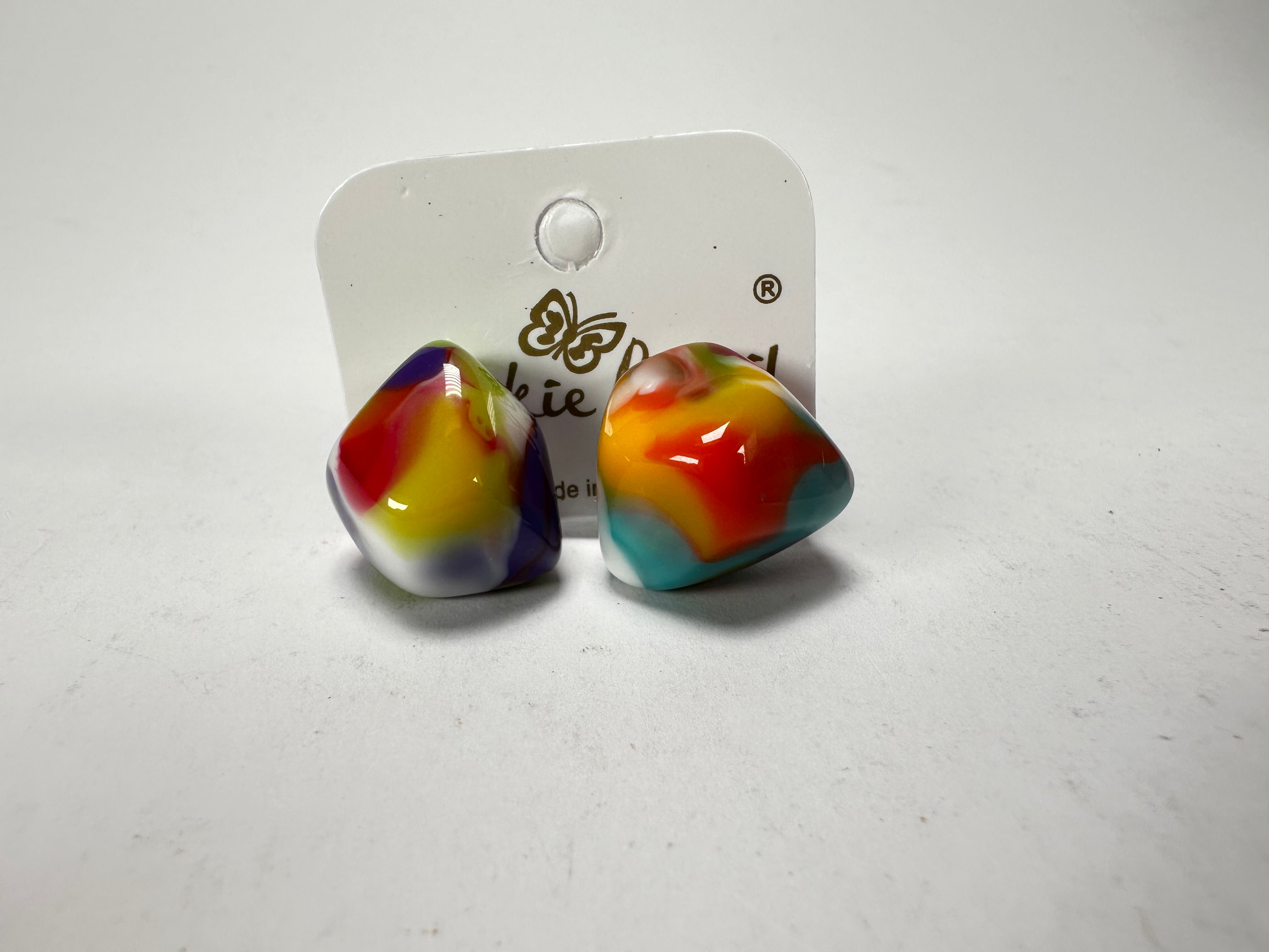 Jackie Brazil "Camille" Kandinsky Abstract Resin Earrings ( E1053 )