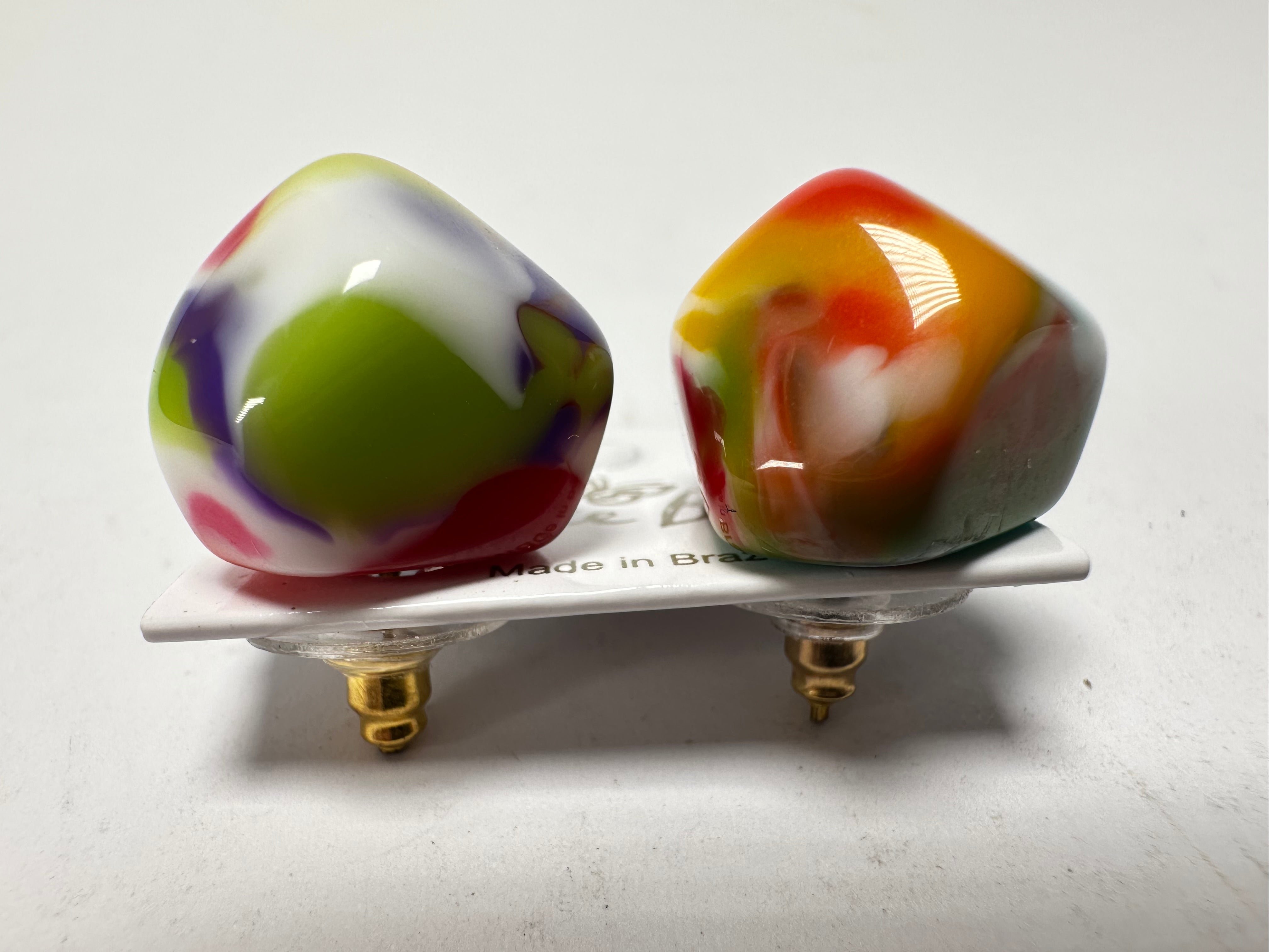 Jackie Brazil "Camille" Kandinsky Abstract Resin Earrings ( E1053 )