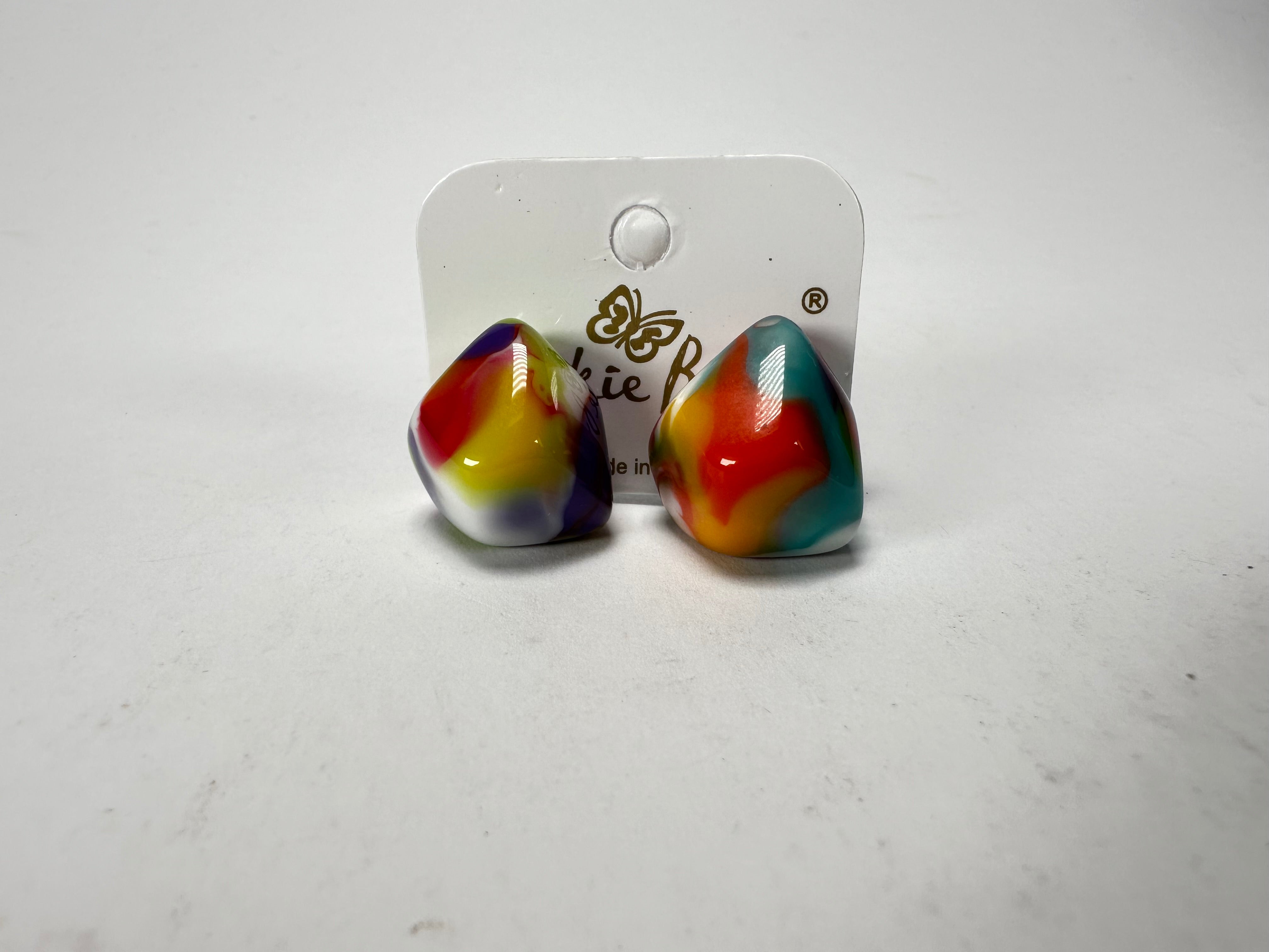 Jackie Brazil "Camille" Kandinsky Abstract Resin Earrings ( E1053 )