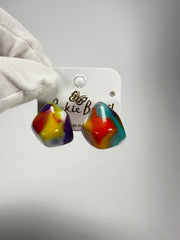 Jackie Brazil "Camille" Kandinsky Abstract Resin Earrings ( E1053 )