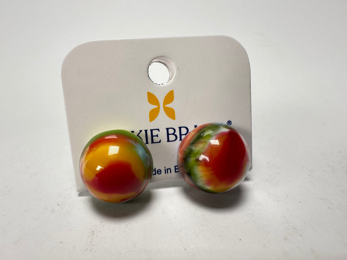 Jackie Brazil "Betty" Kandinsky Small Ball Stud Resin Earrings ( E0095 )