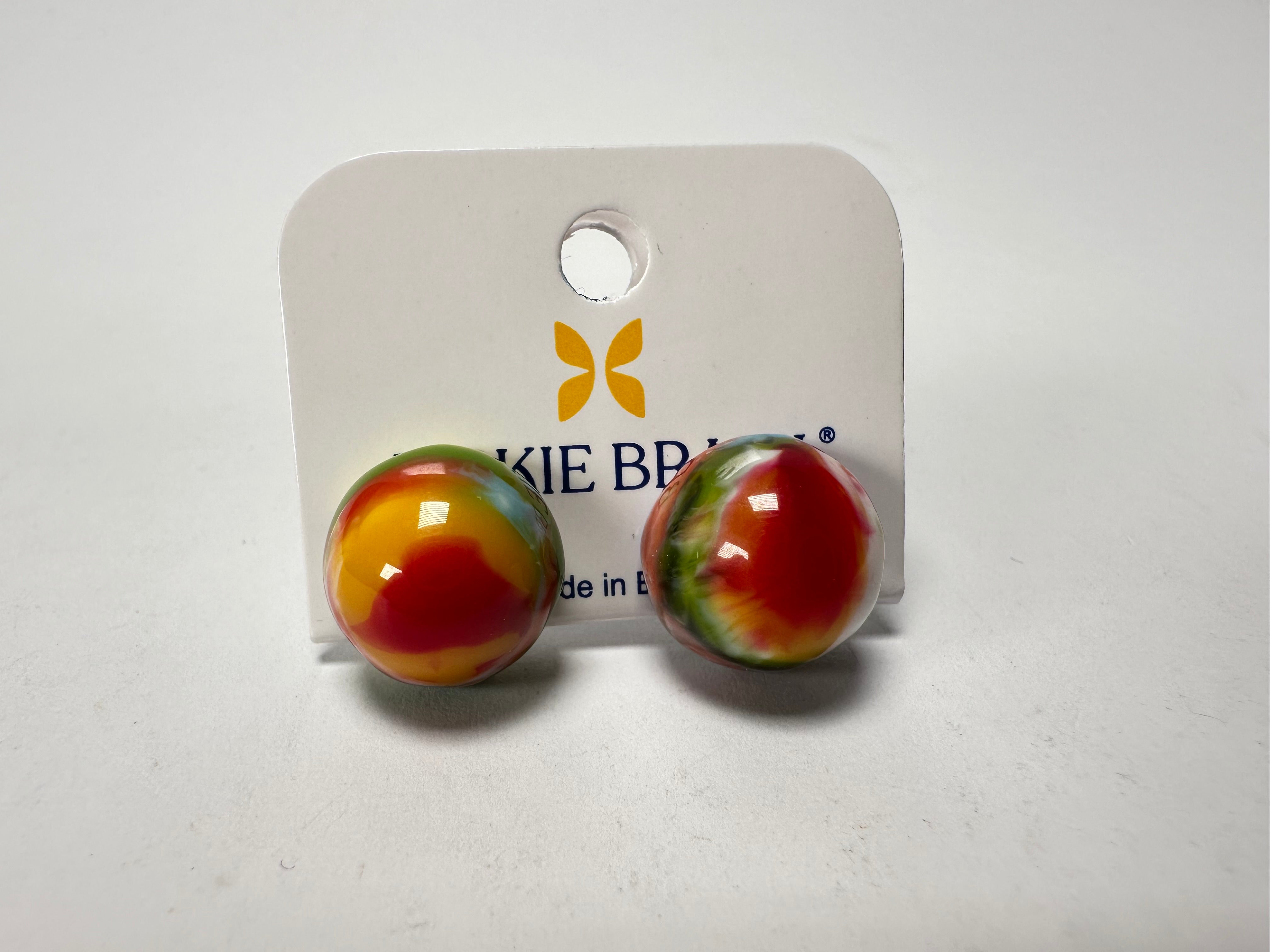 Jackie Brazil "Betty" Kandinsky Small Ball Stud Resin Earrings ( E0095 )