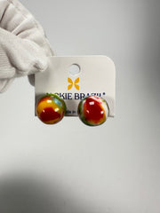 Jackie Brazil "Betty" Kandinsky Small Ball Stud Resin Earrings ( E0095 )