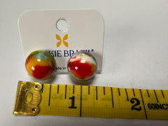 Jackie Brazil "Betty" Kandinsky Small Ball Stud Resin Earrings ( E0095 )