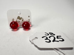 Jackie Brazil "Betty" Red Transparent Small Ball Stud Resin Earrings ( E0095 )