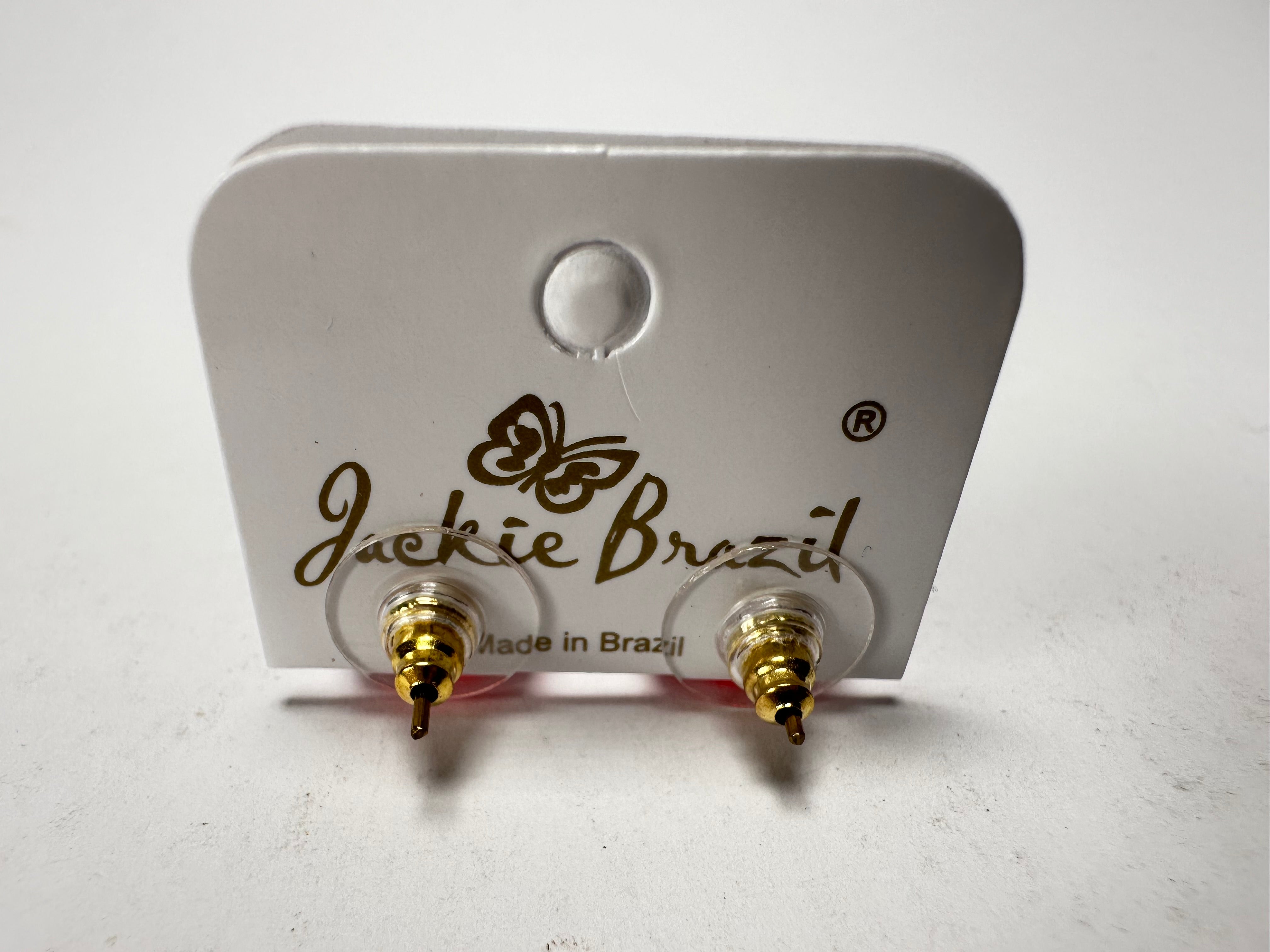 Jackie Brazil "Betty" Red Transparent Small Ball Stud Resin Earrings ( E0095 )