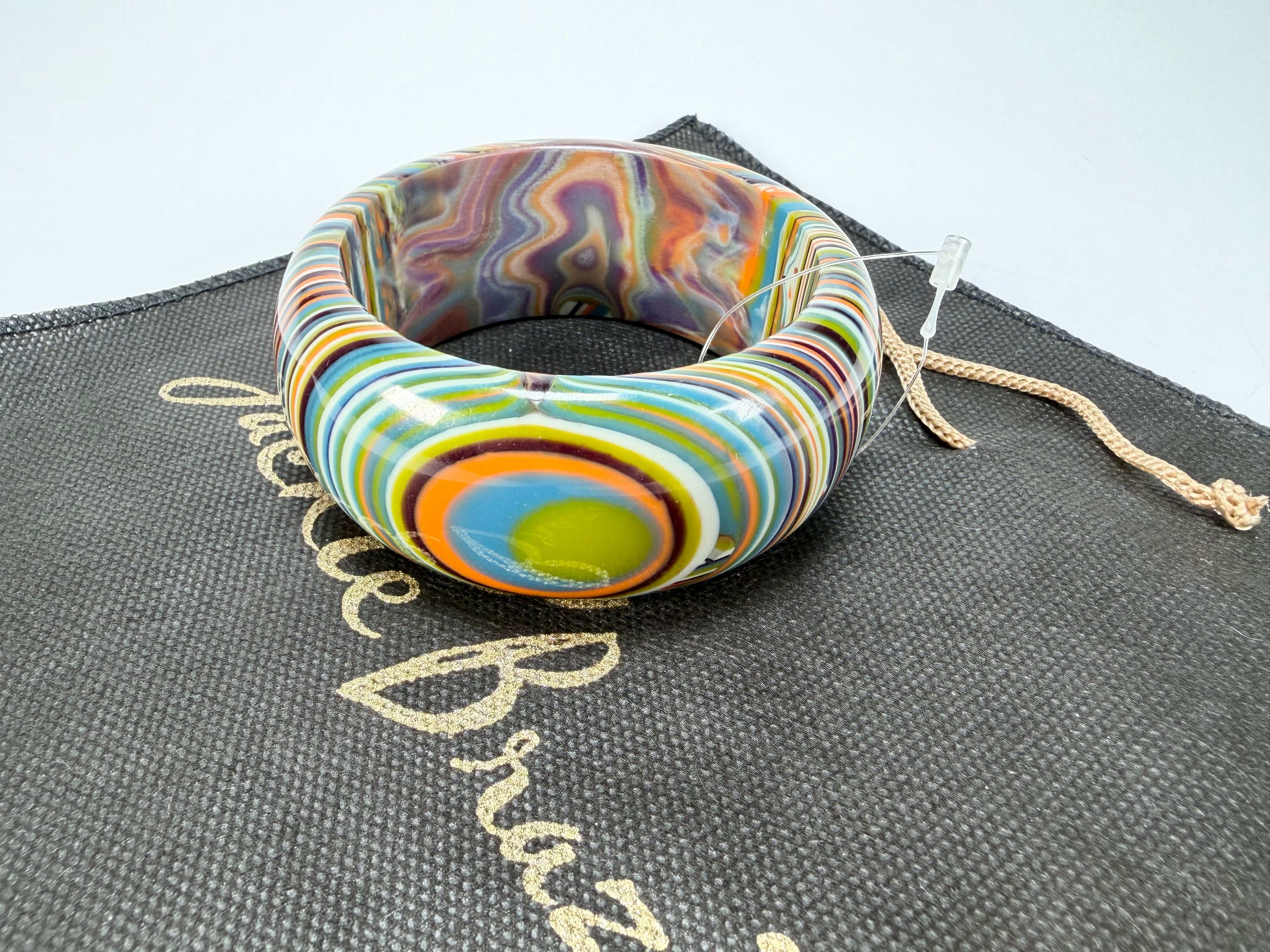 Jackie Brazil "All Sorts "Liquorice w/Cat Eye Winter Mix 3.4cm Bangle ( B2444 )