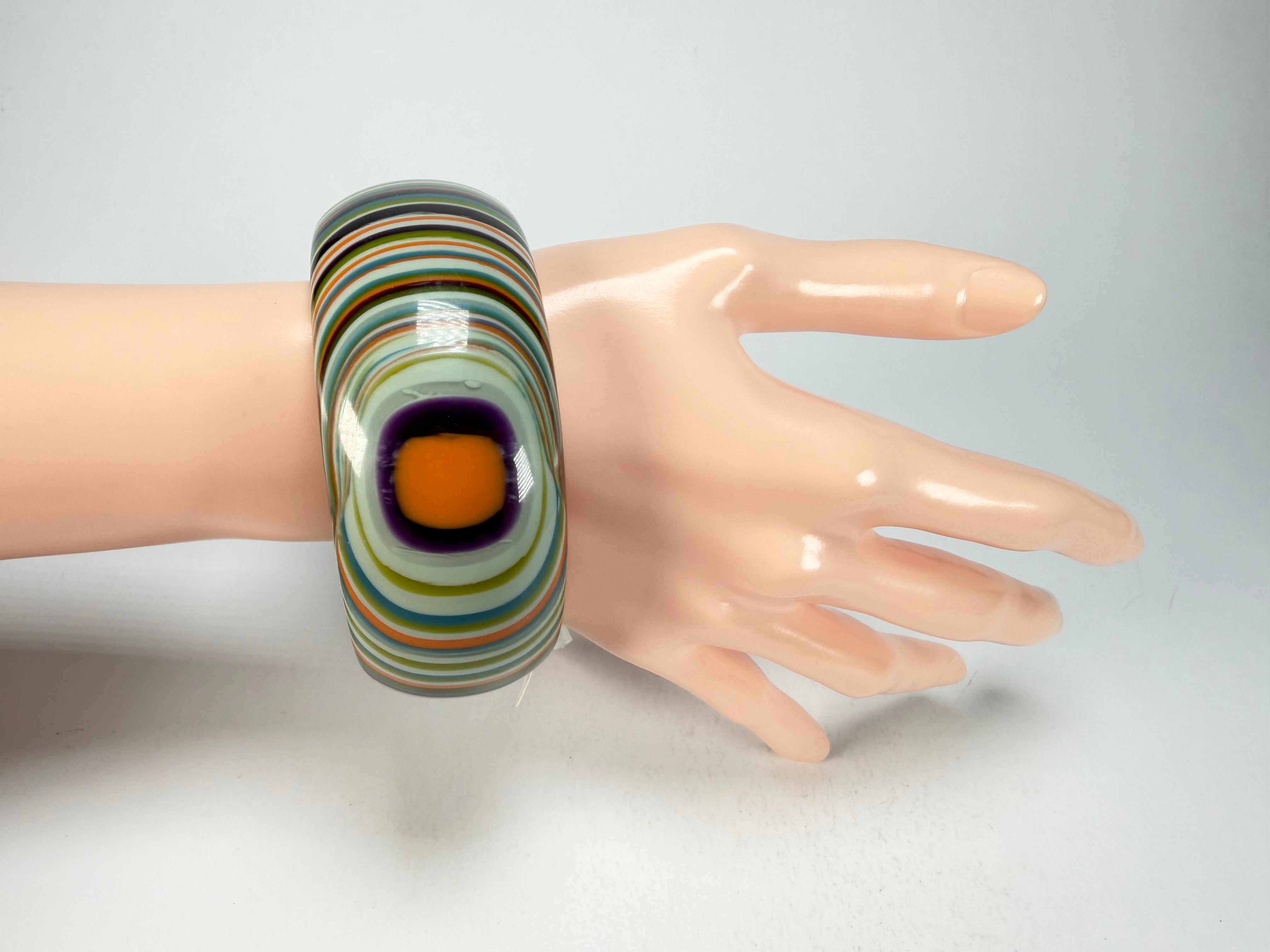 Jackie Brazil "All Sorts "Liquorice w/Cat Eye Winter Mix 3.4cm Bangle ( B2444 )