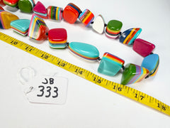 Jackie Brazil "Mix Colours" Large Stones Long 75cm Resin Necklace ( N0425 )