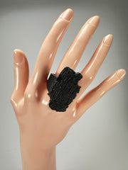 Jackie Brazil "Dark Black" Charcoal Resin Ring ( R2782 ) UK P / USA 7.5