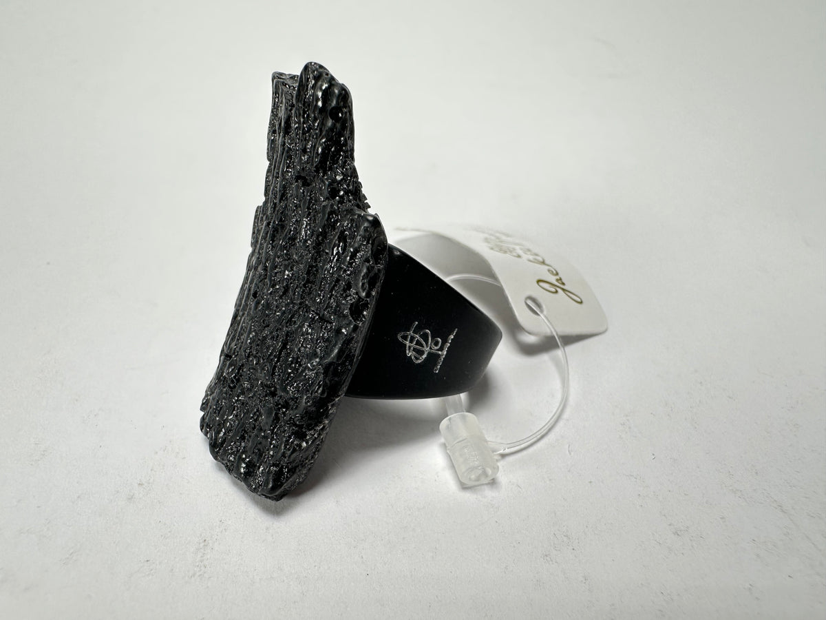 Jackie Brazil "Dark Black" Charcoal Resin Ring ( R2782 ) UK P / USA 7.5