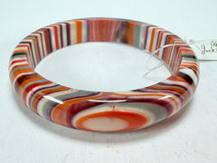 Jackie Brazil "Thin Cat Eye" Liquorice Allsorts with Cat Eye Orange Mix 1.3cm Resin Bangle ( B1151 )